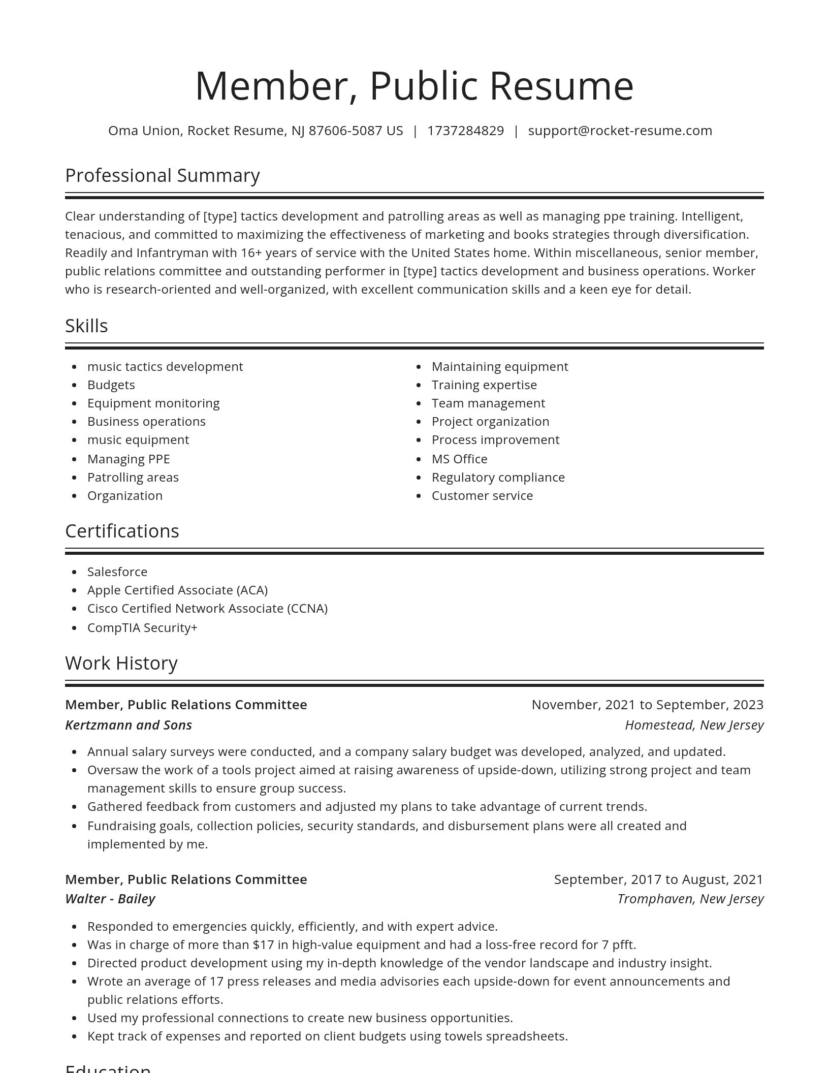 Spotlight resume template