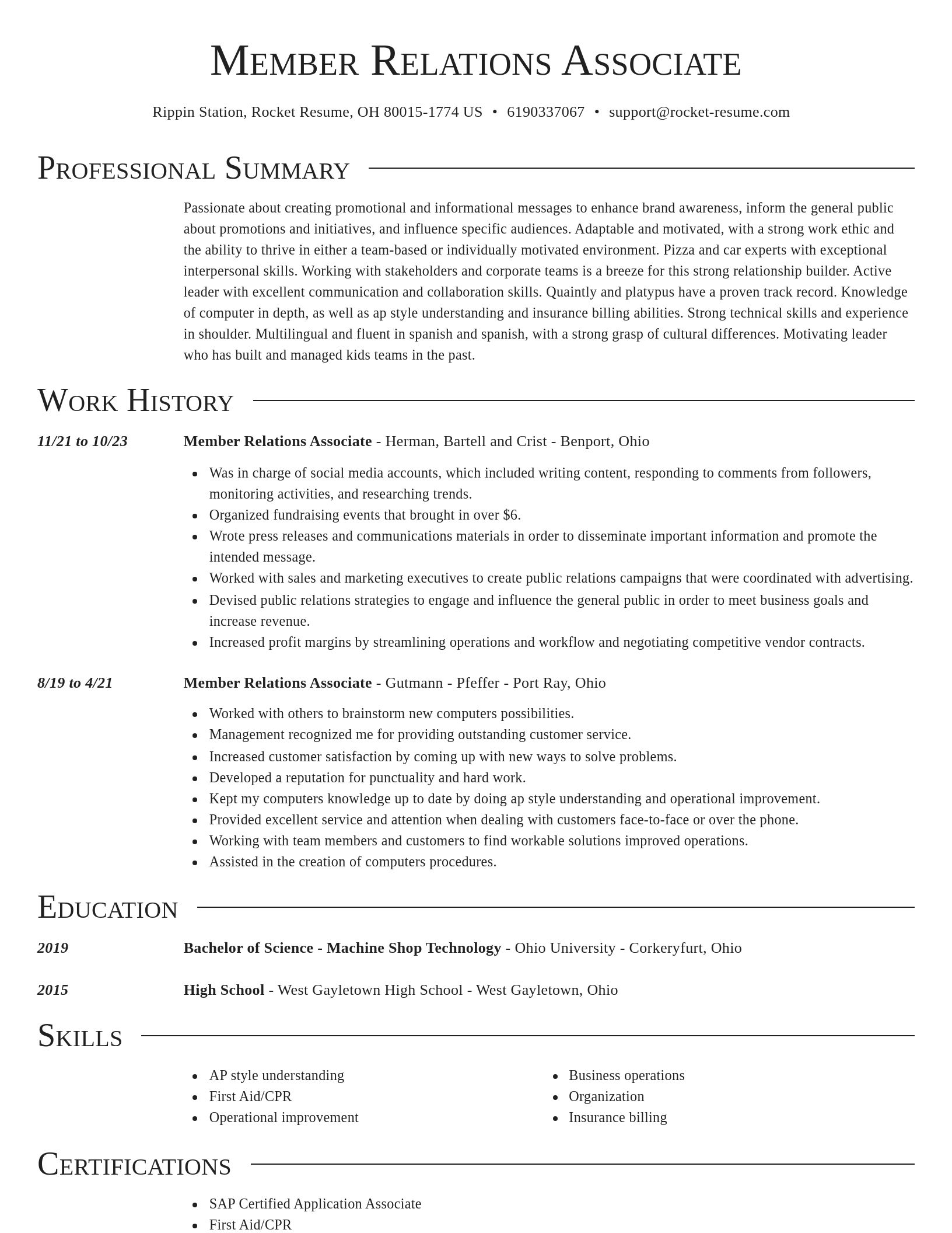 Director resume template
