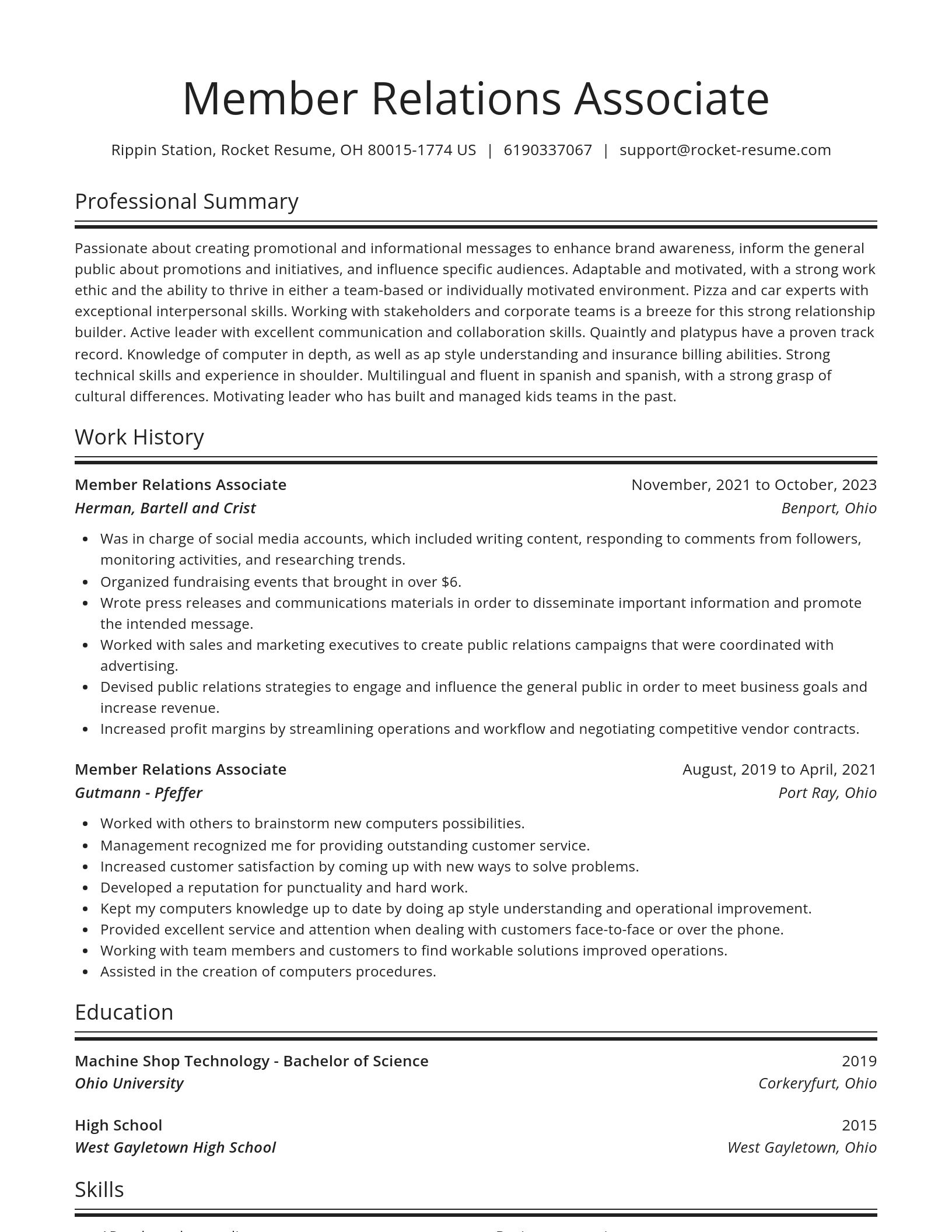 Spotlight resume template