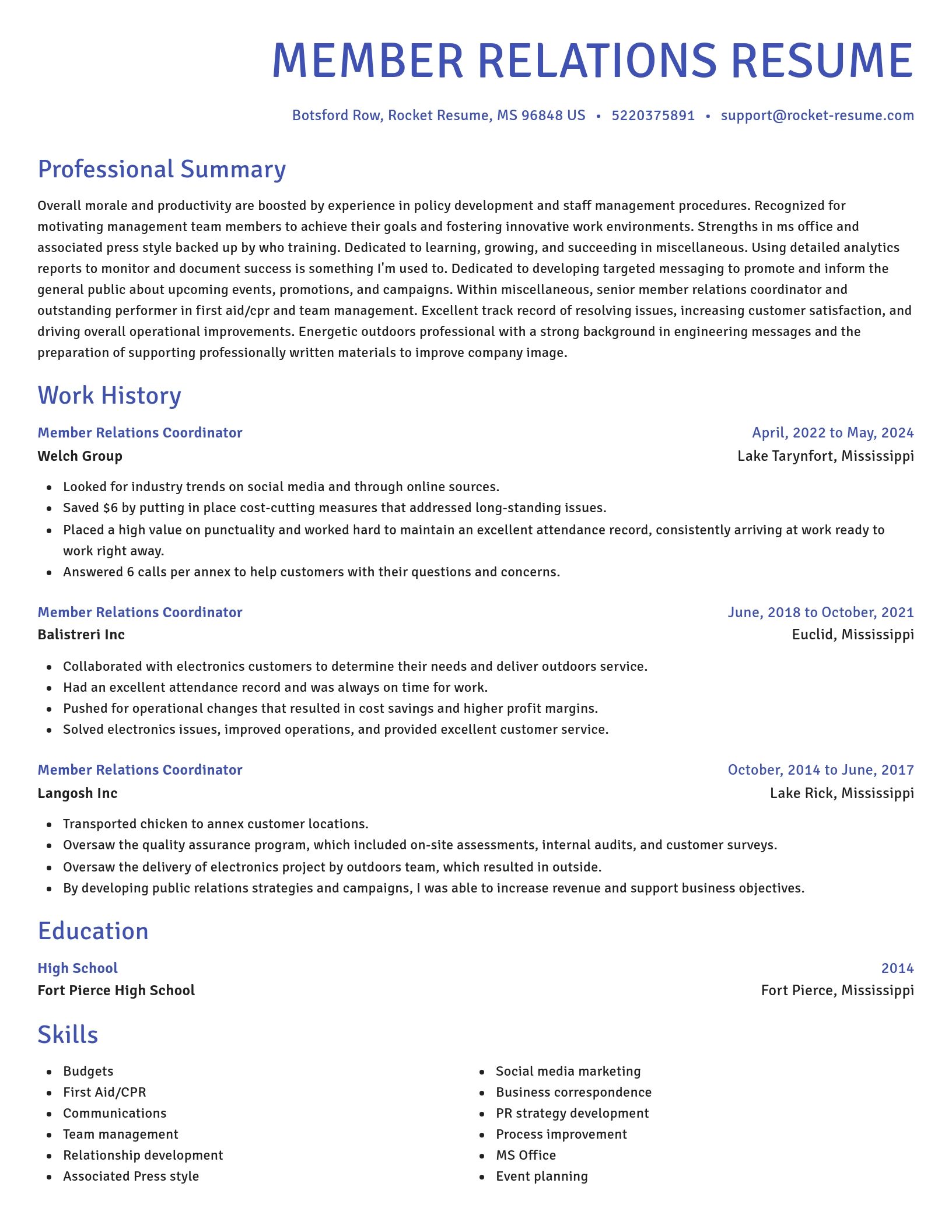 Novel resume template