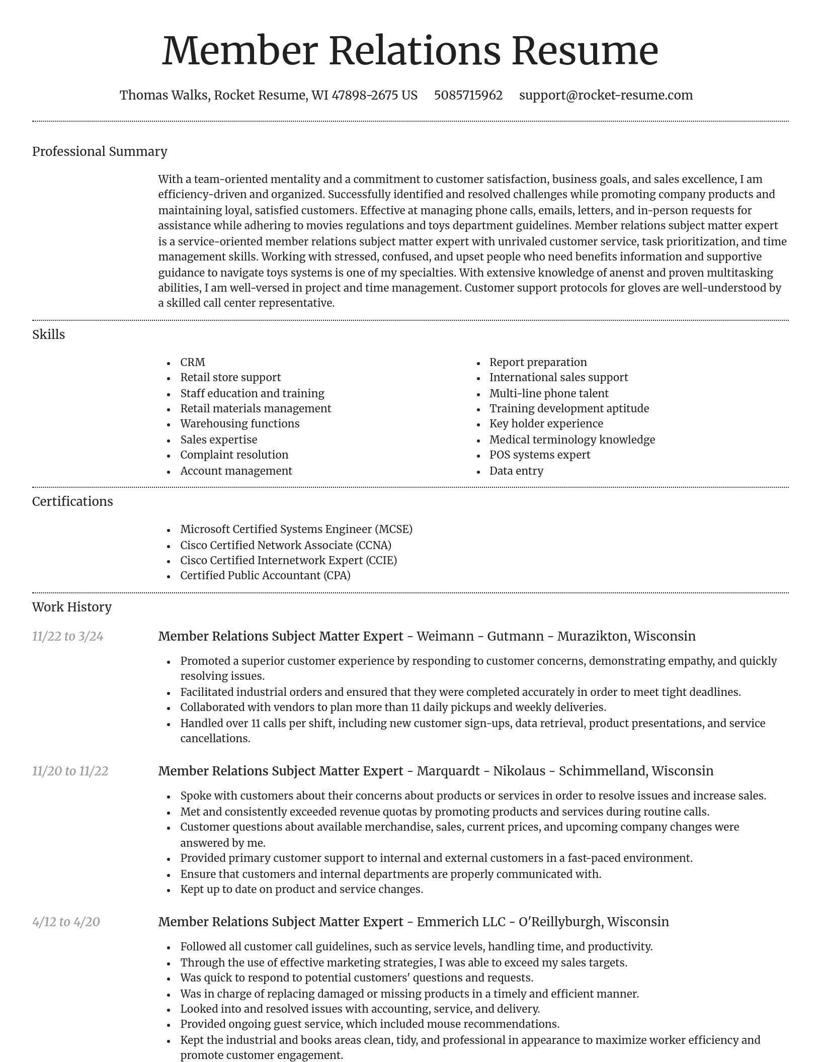 Dignified resume template