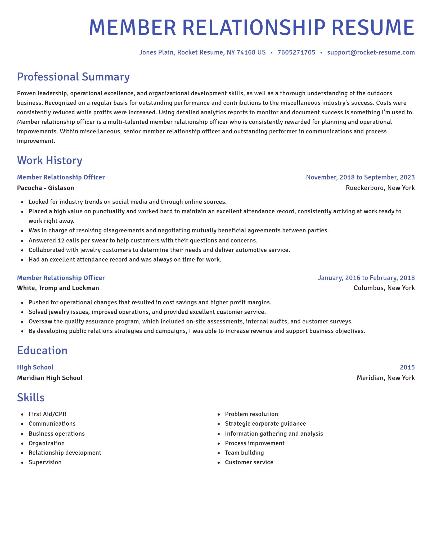 Novel resume template