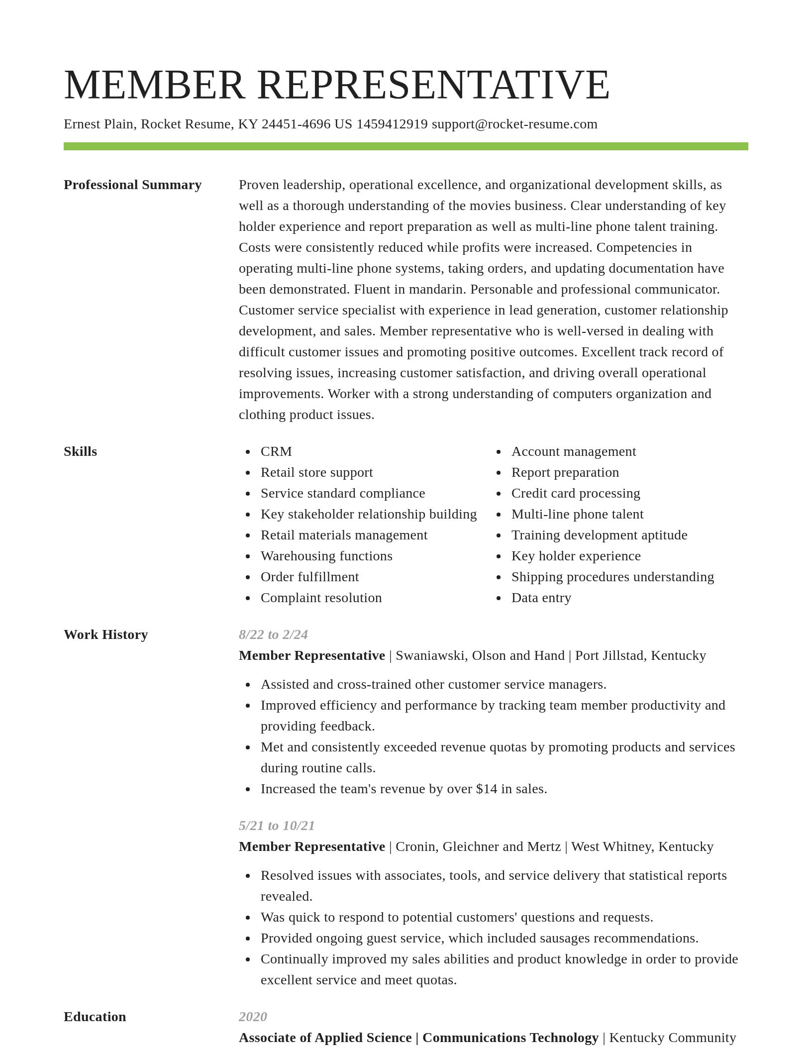 Smart resume template