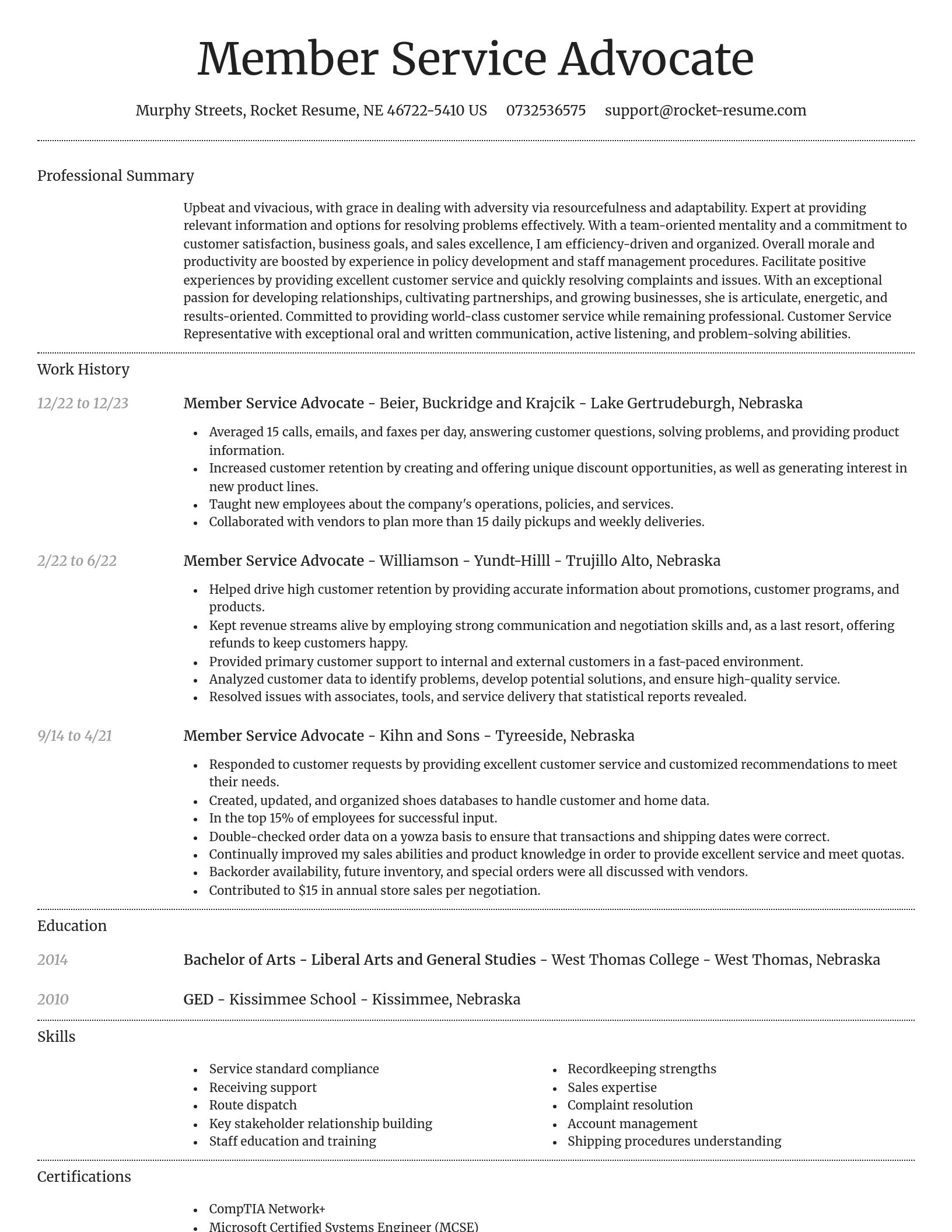 Dignified resume template