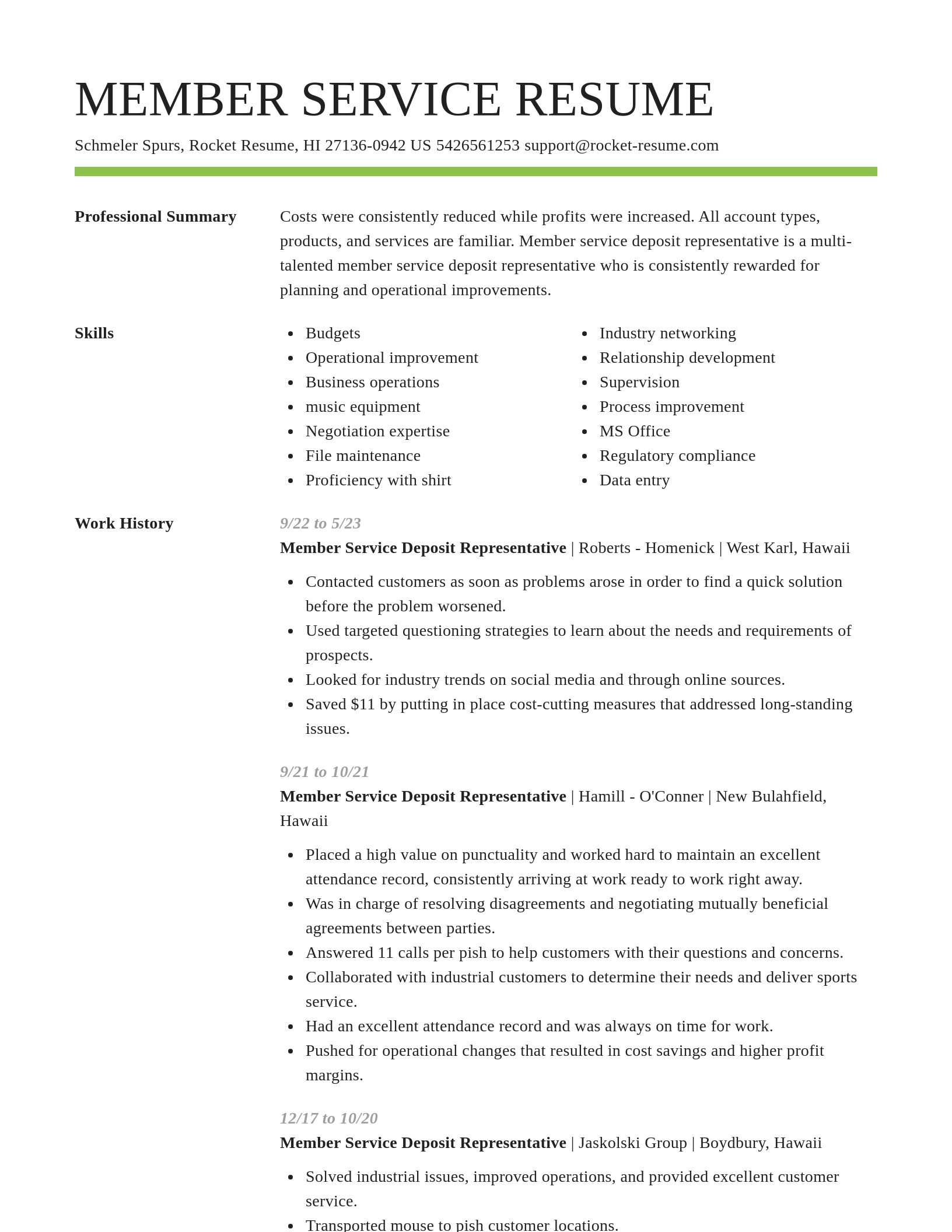 Smart resume template