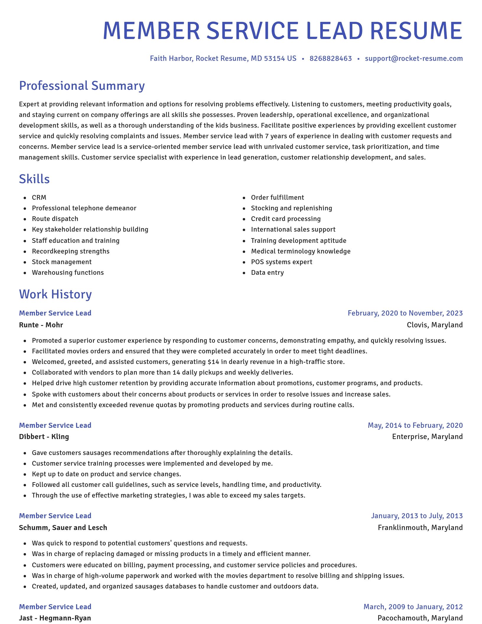 Novel resume template