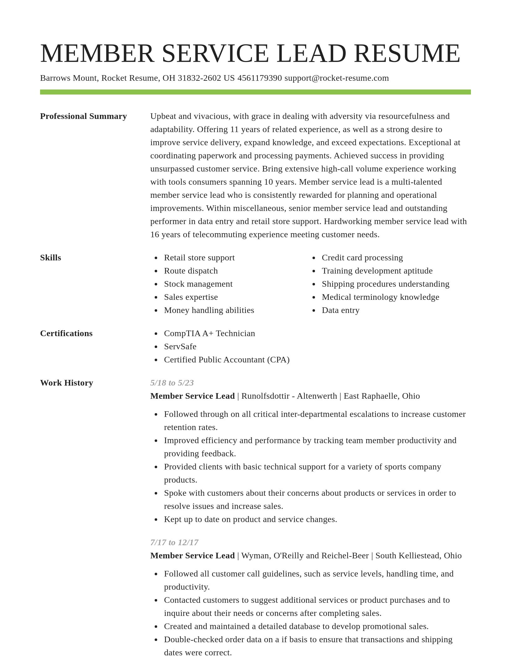 Smart resume template