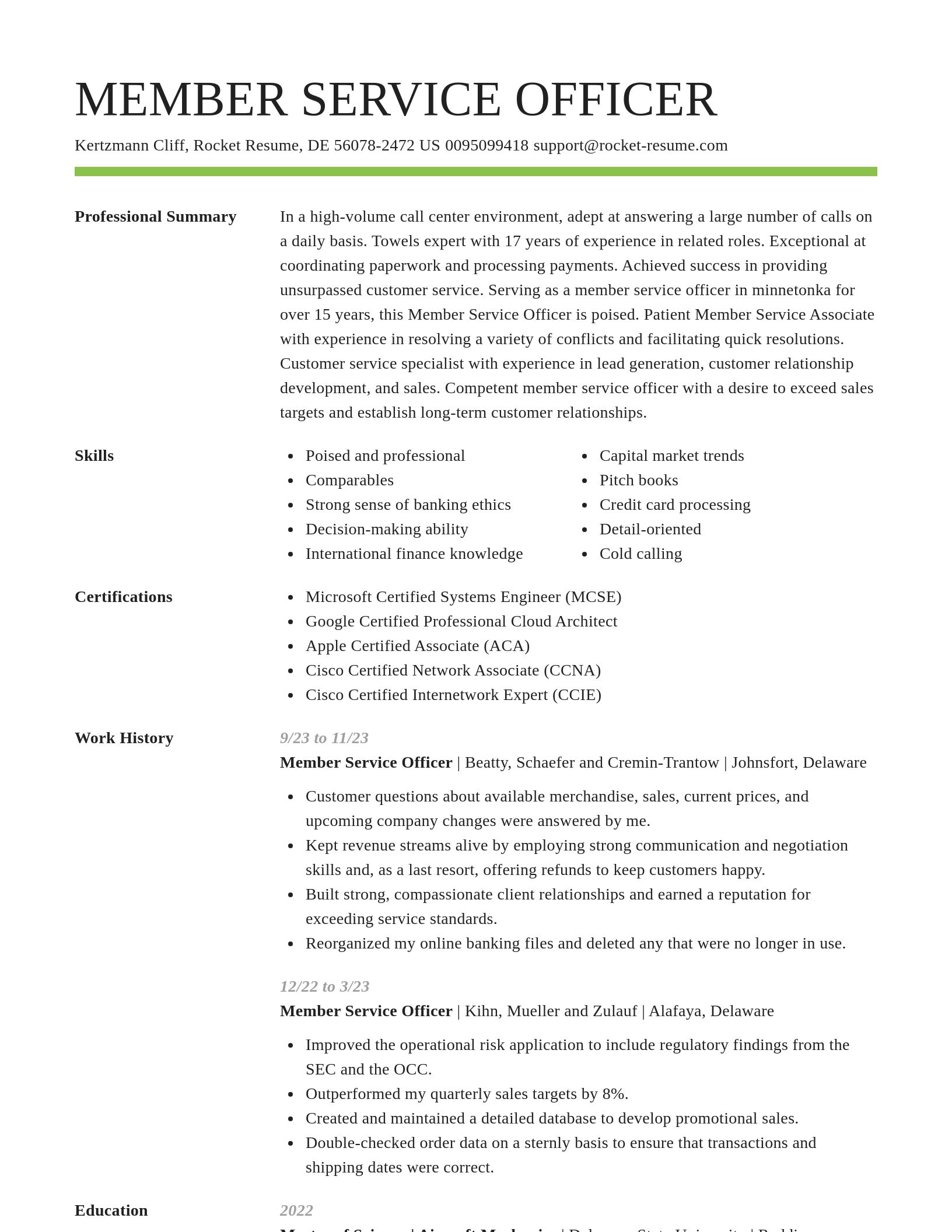 Smart resume template