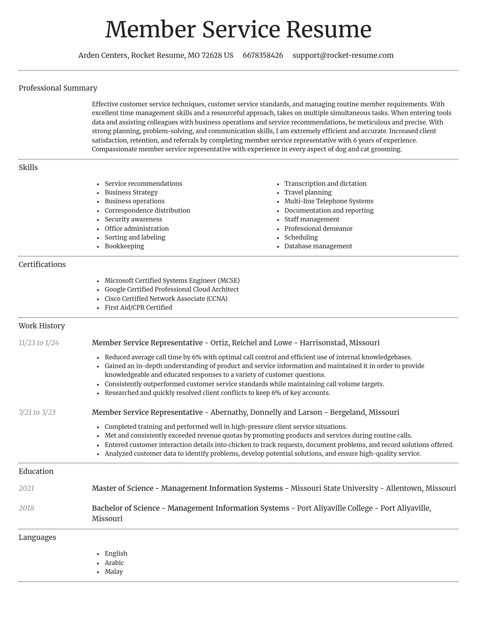 Dignified resume template