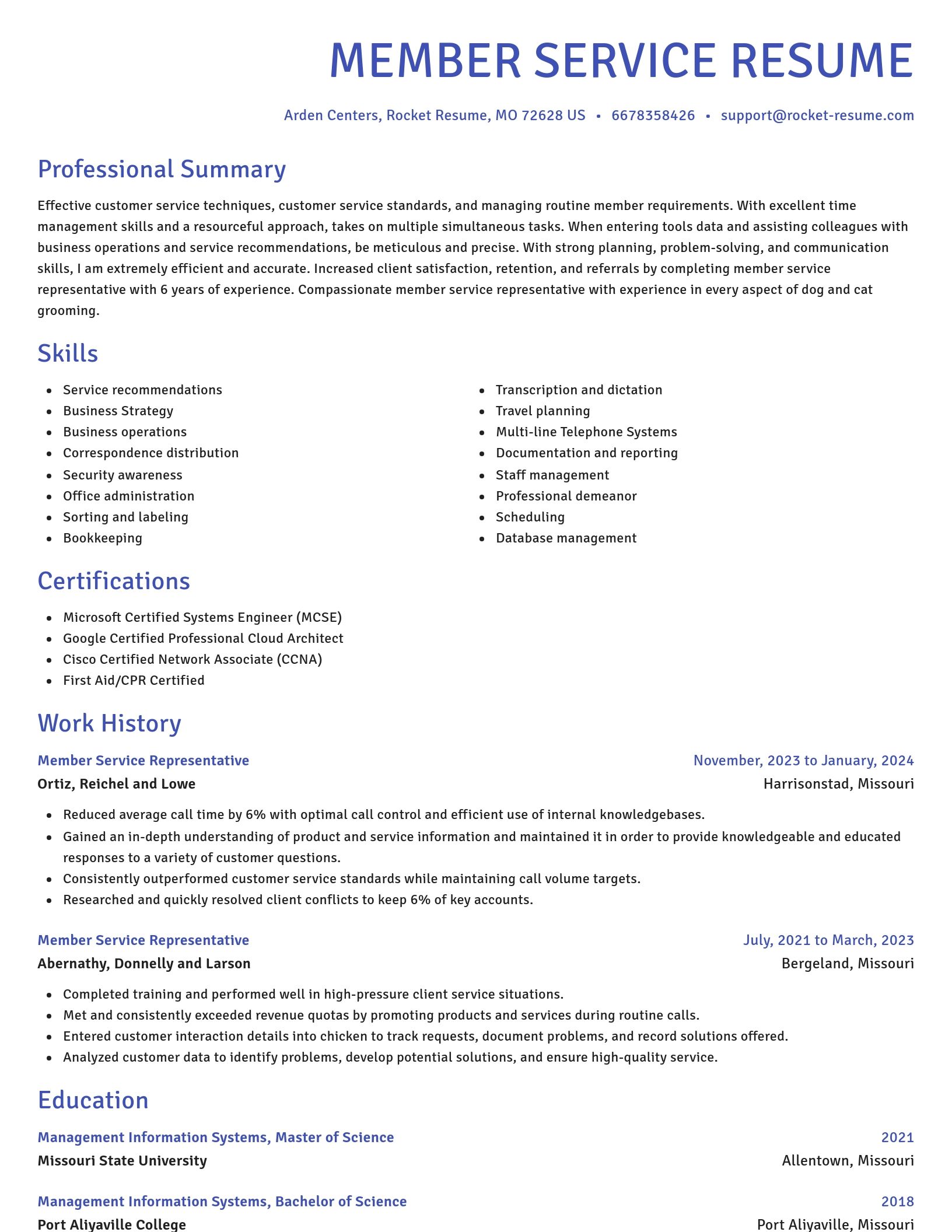 Novel resume template