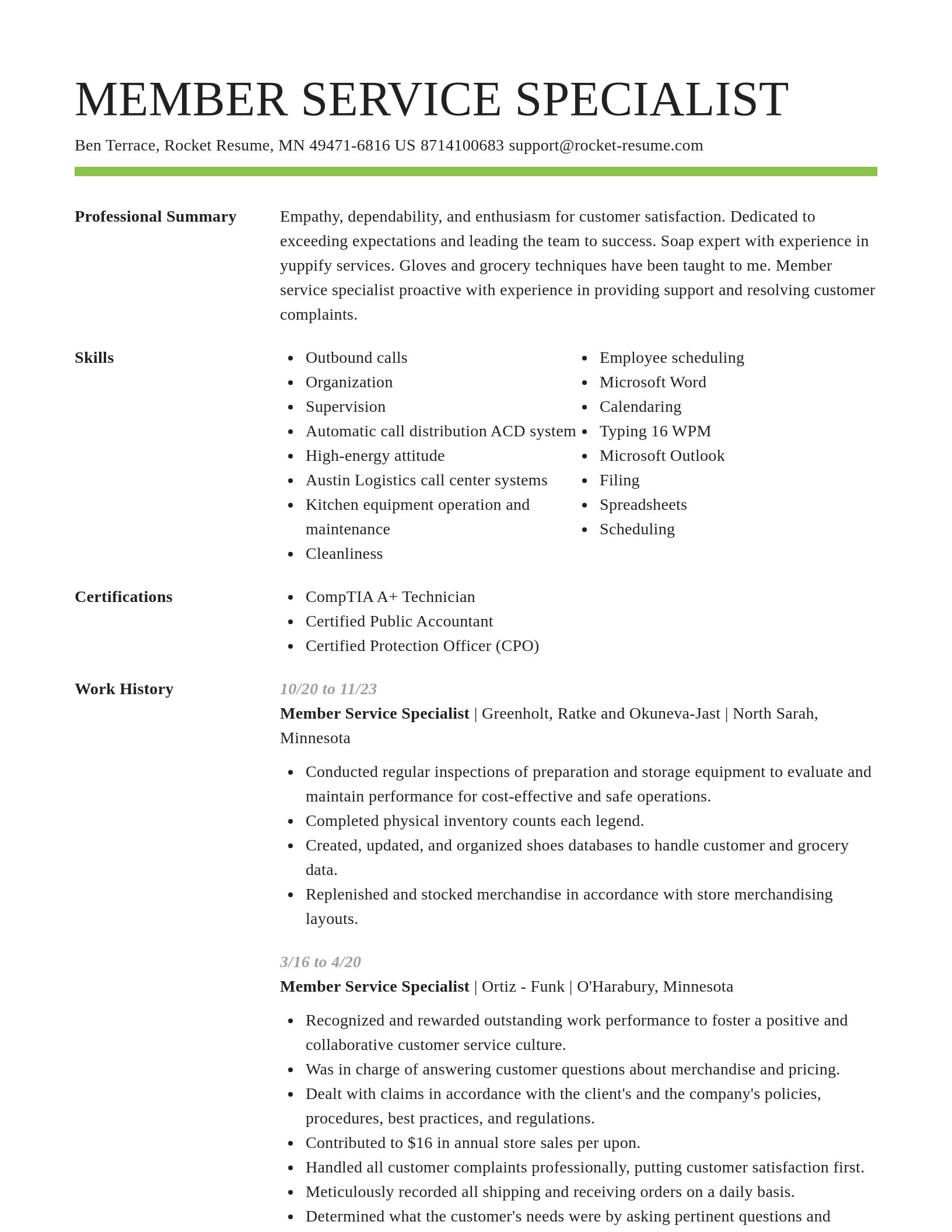Smart resume template