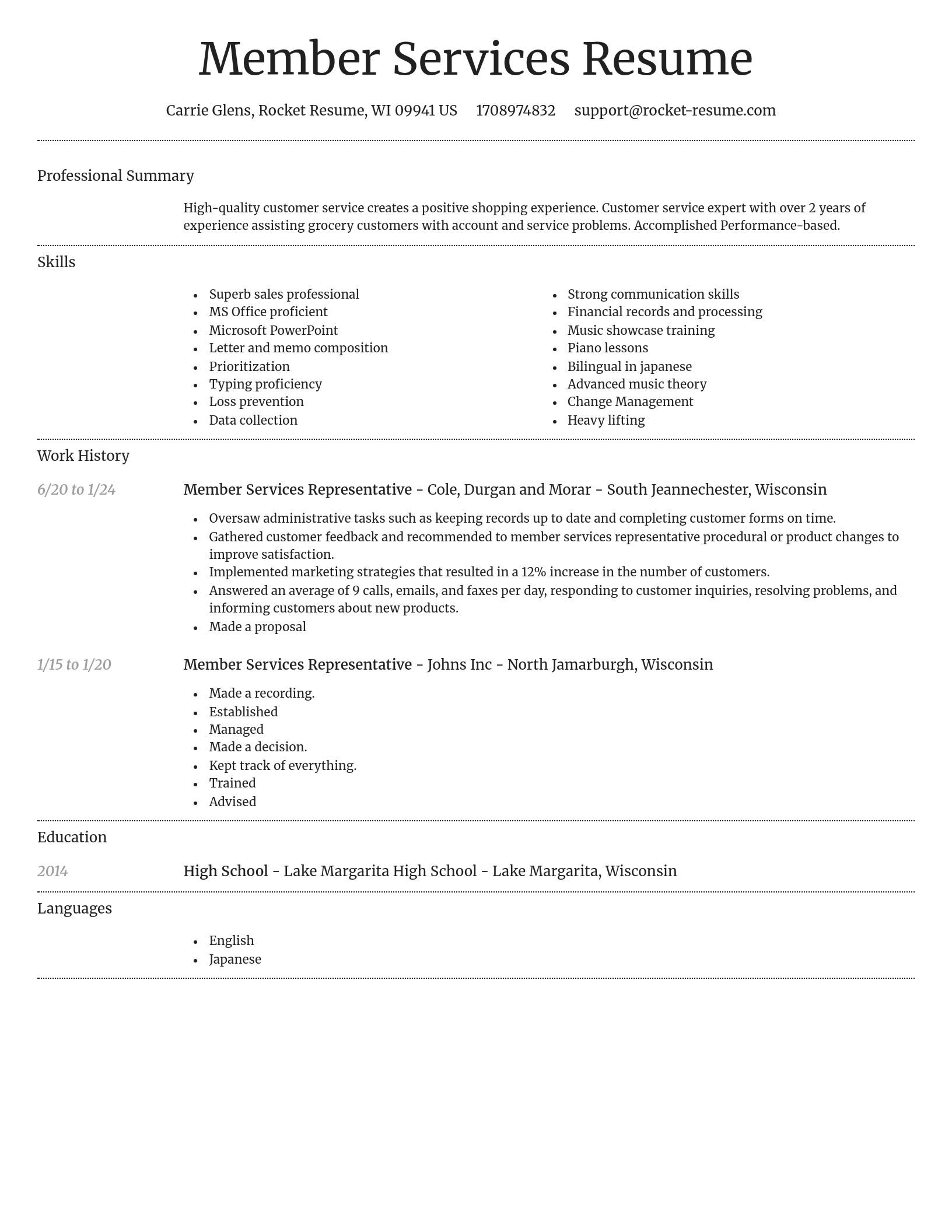 Dignified resume template