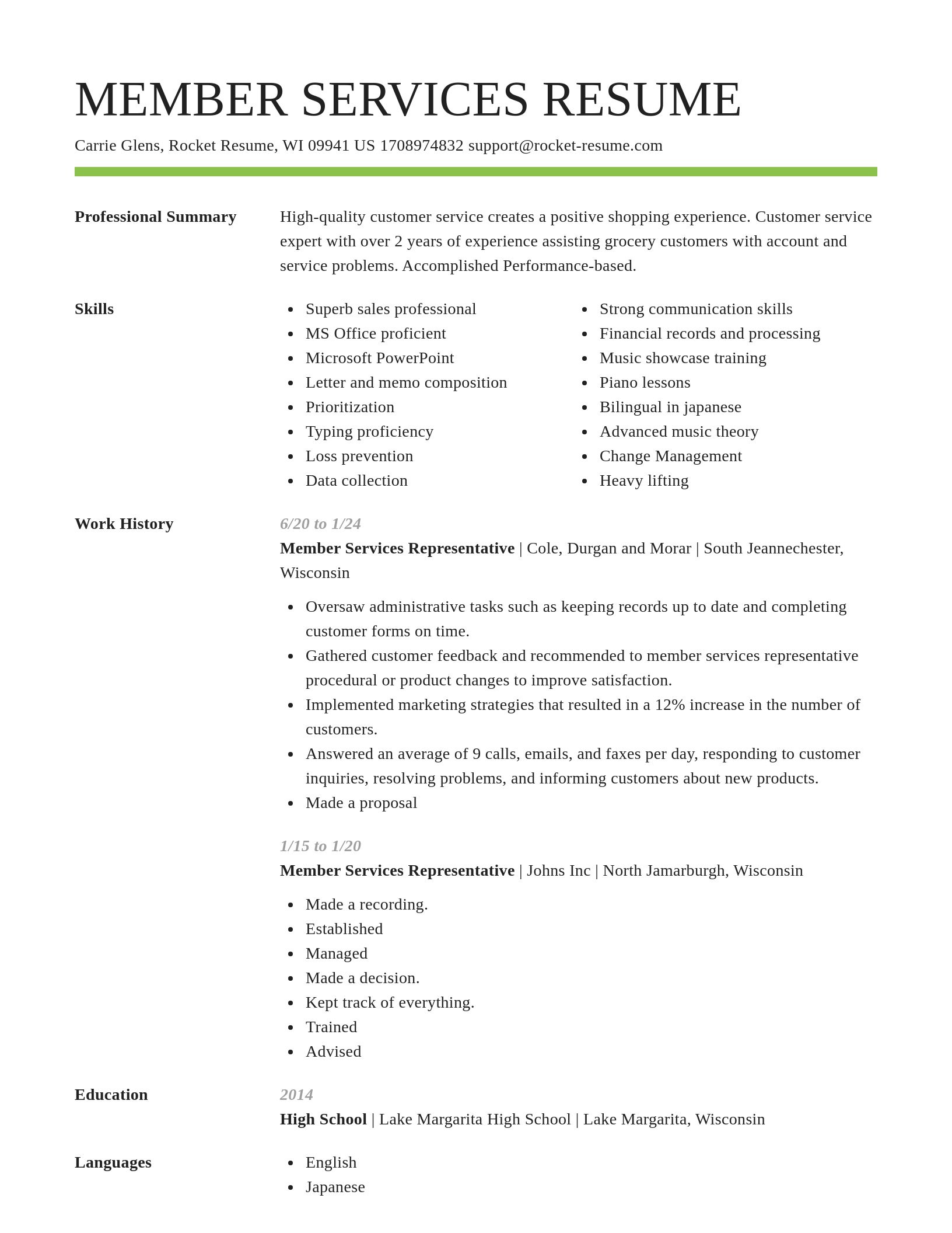 Smart resume template