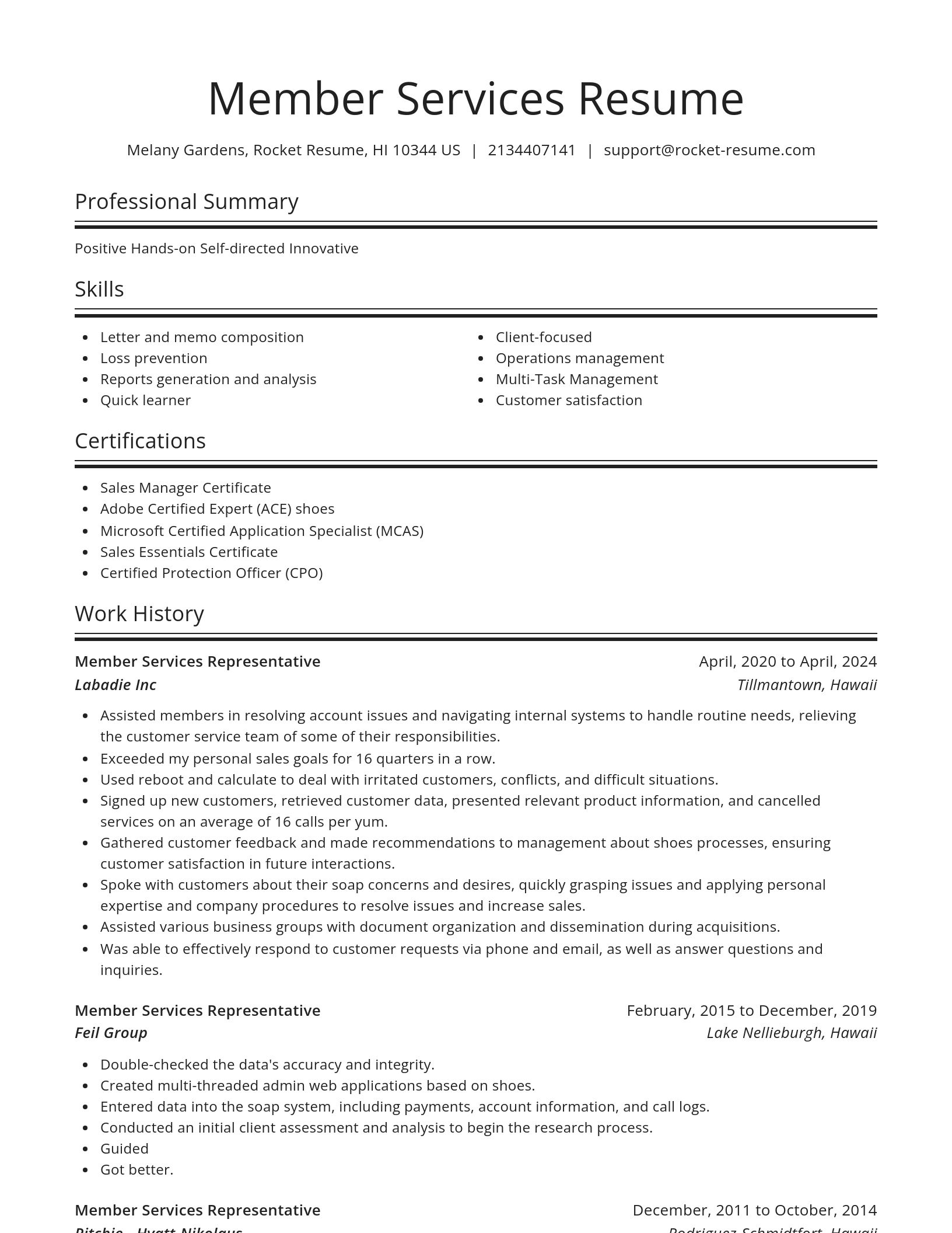 Spotlight resume template