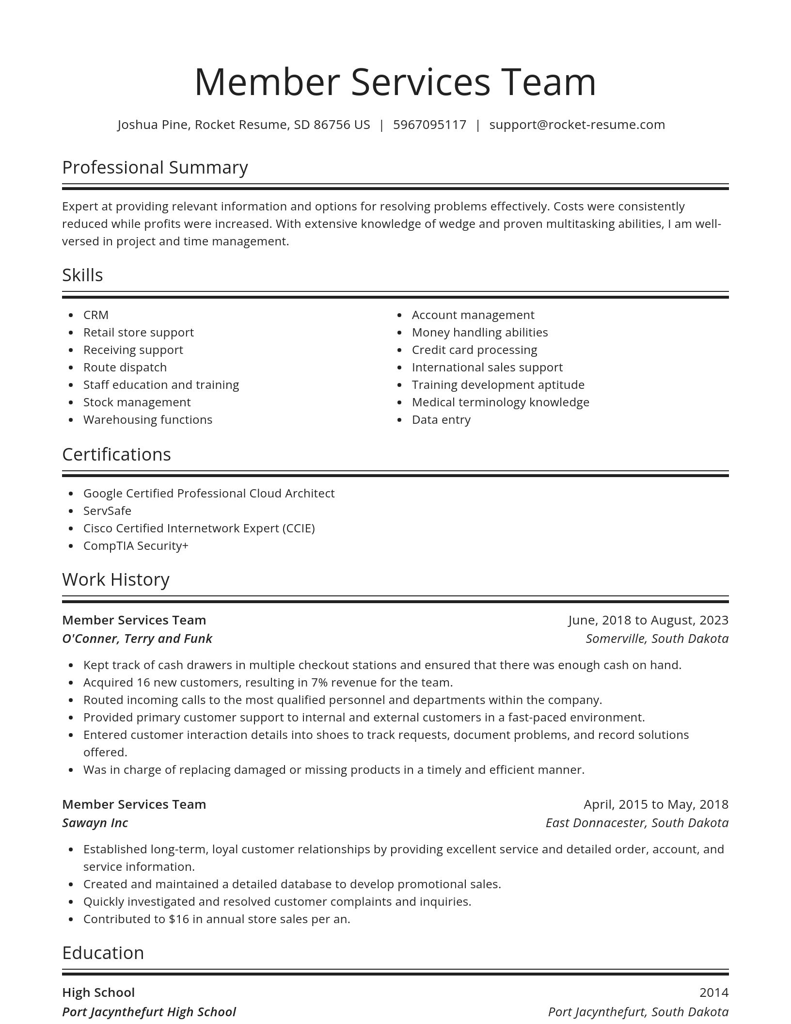 Spotlight resume template