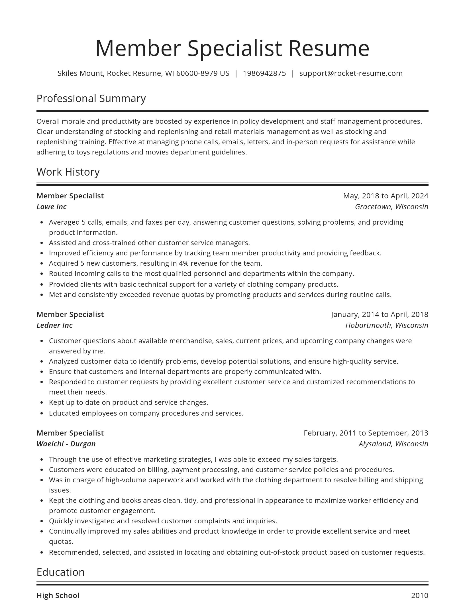 Spotlight resume template