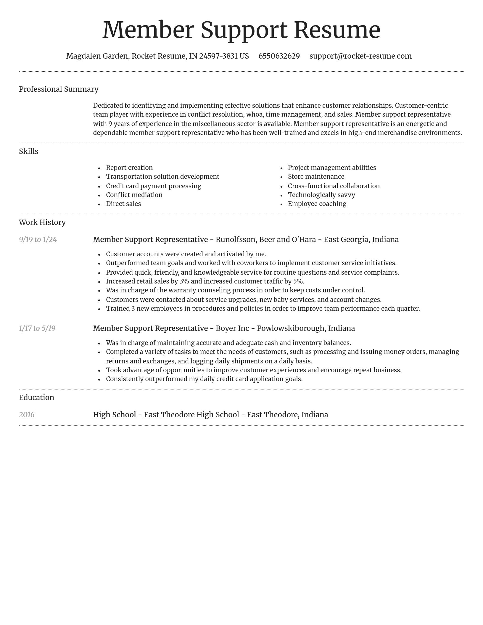 Dignified resume template