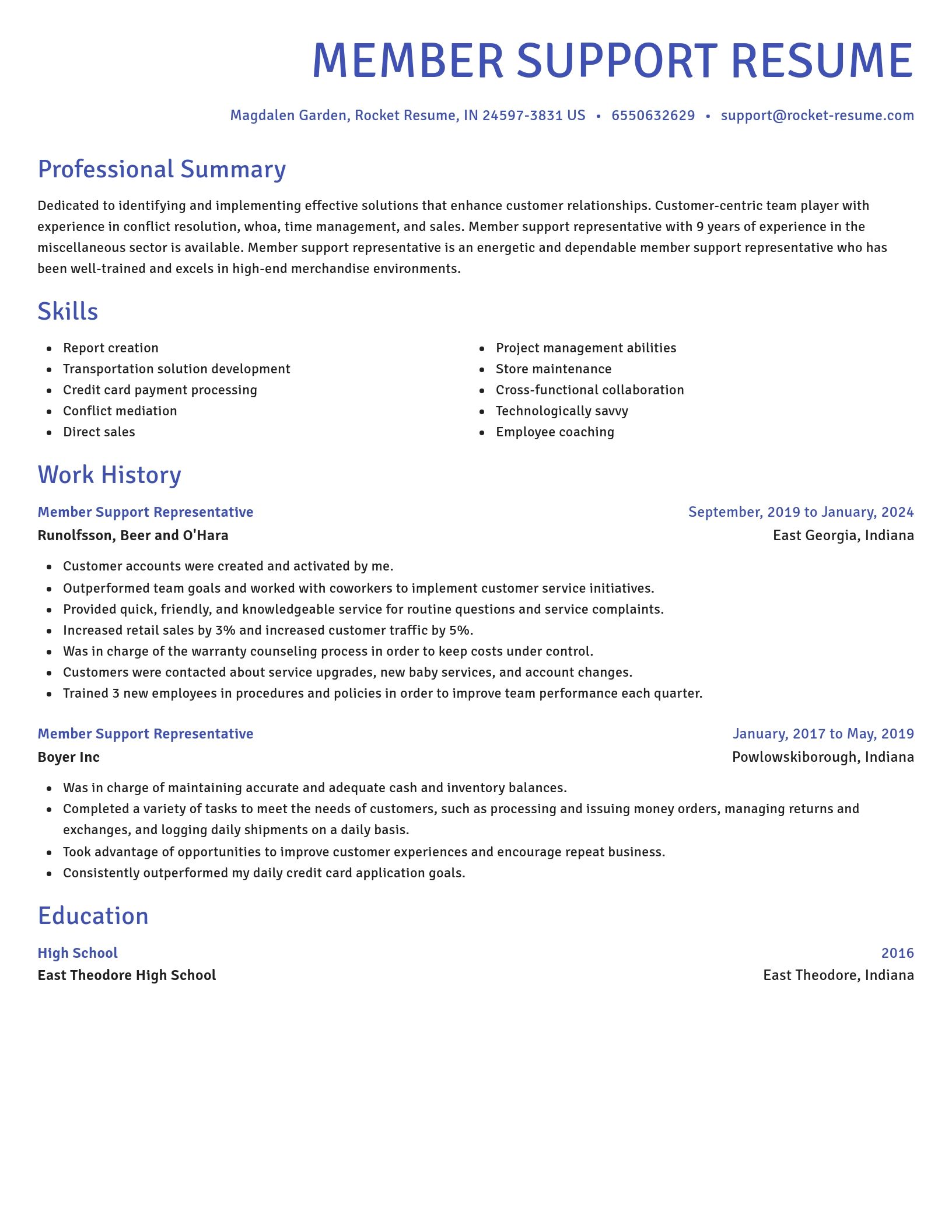 Novel resume template