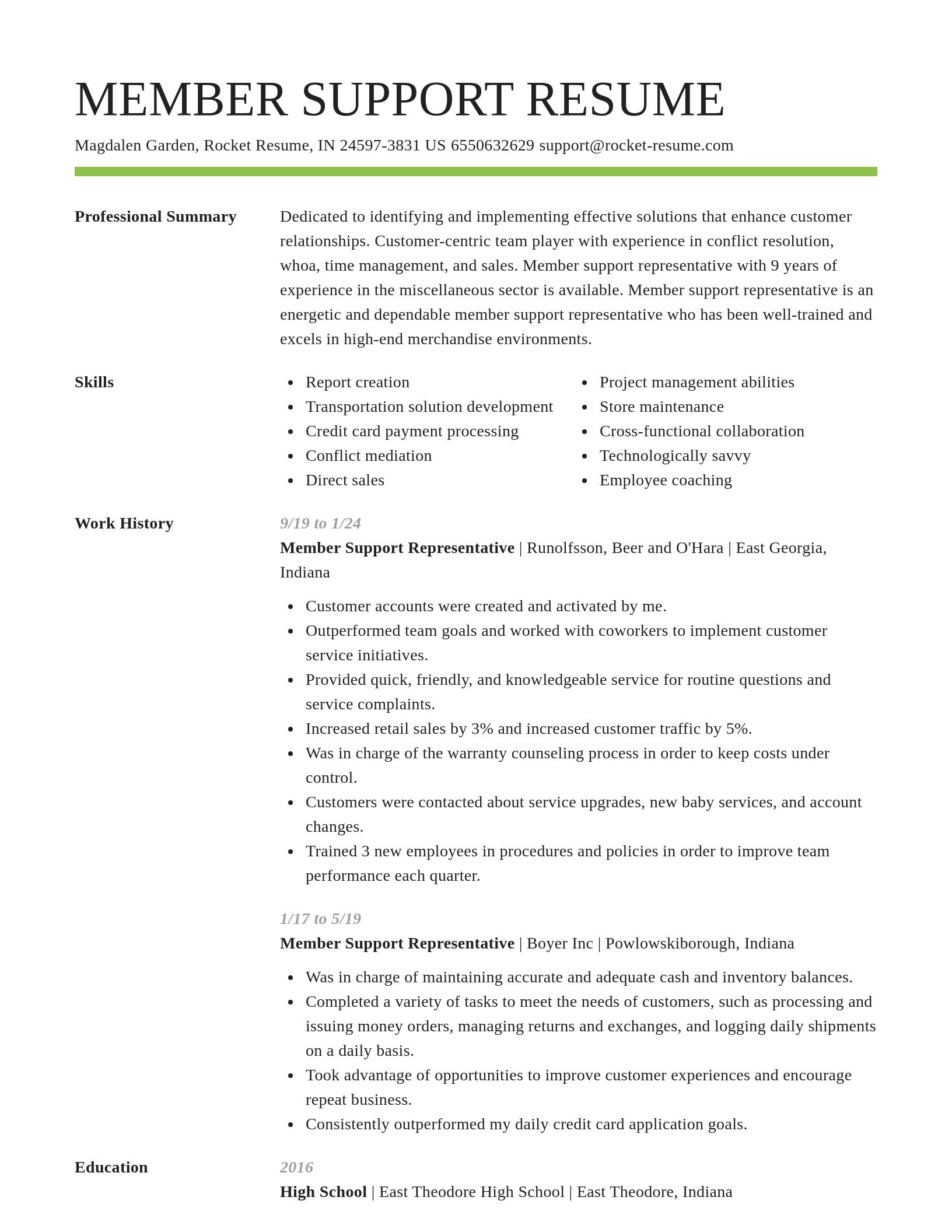 Smart resume template