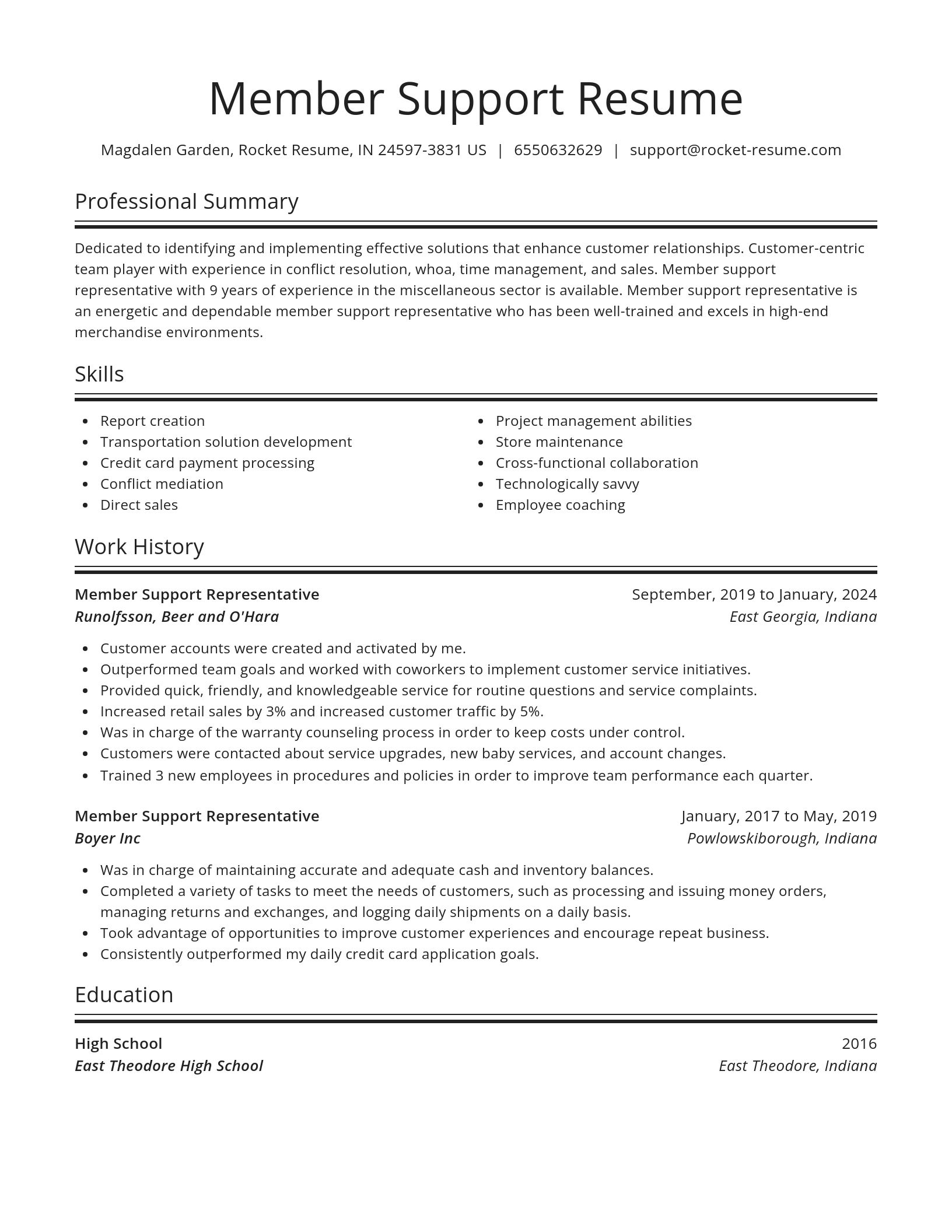 Spotlight resume template