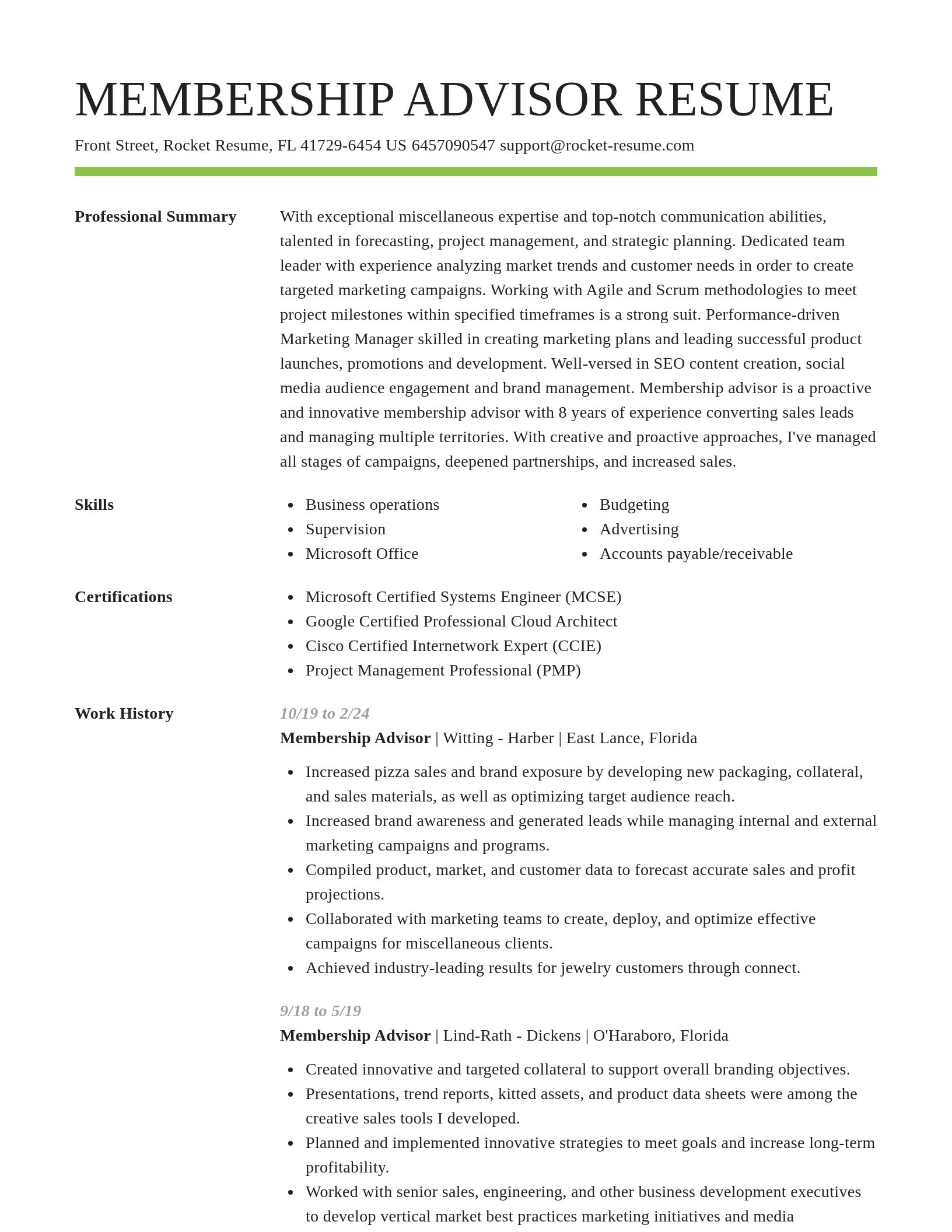 Smart resume template