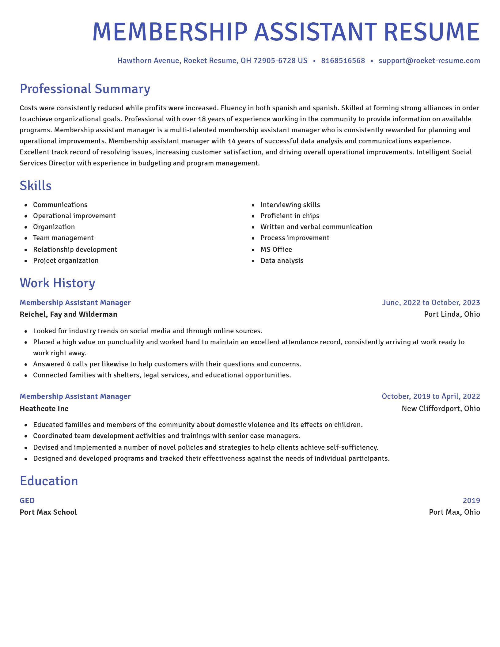 Novel resume template