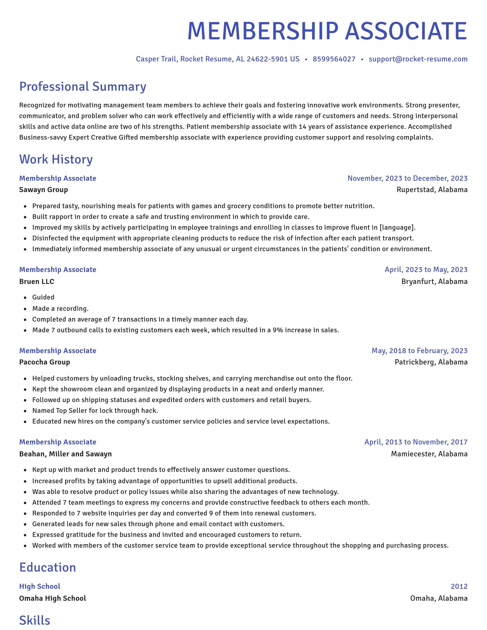 Novel resume template