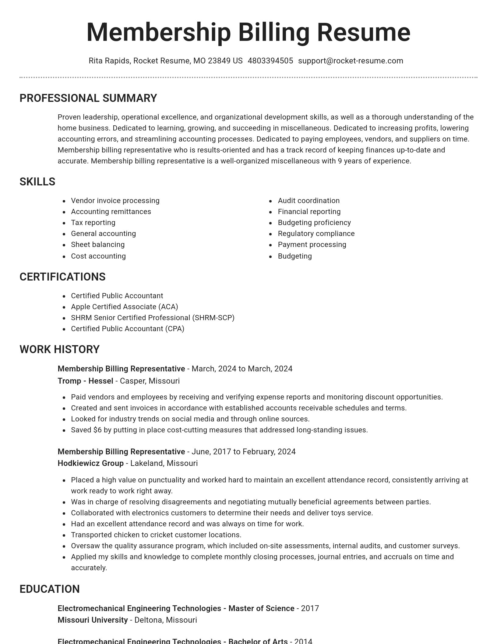 Brilliant resume template