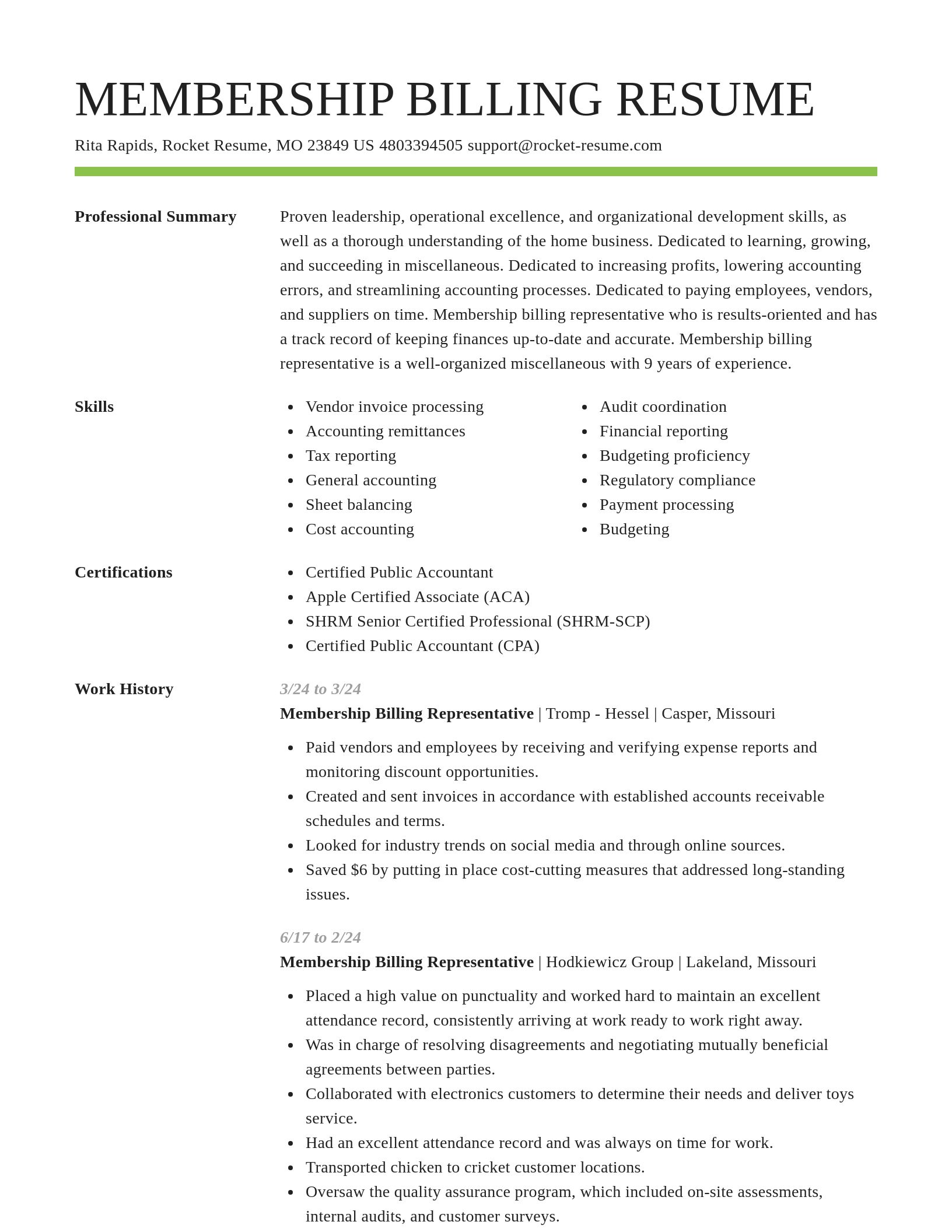 Smart resume template