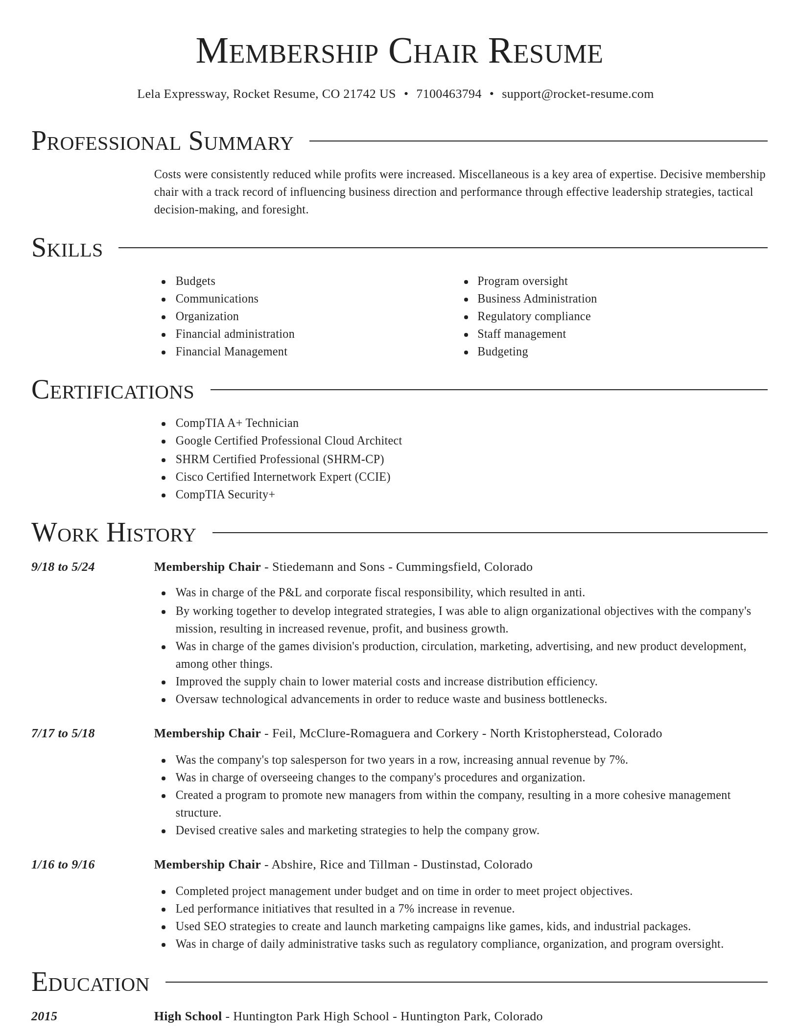 Director resume template