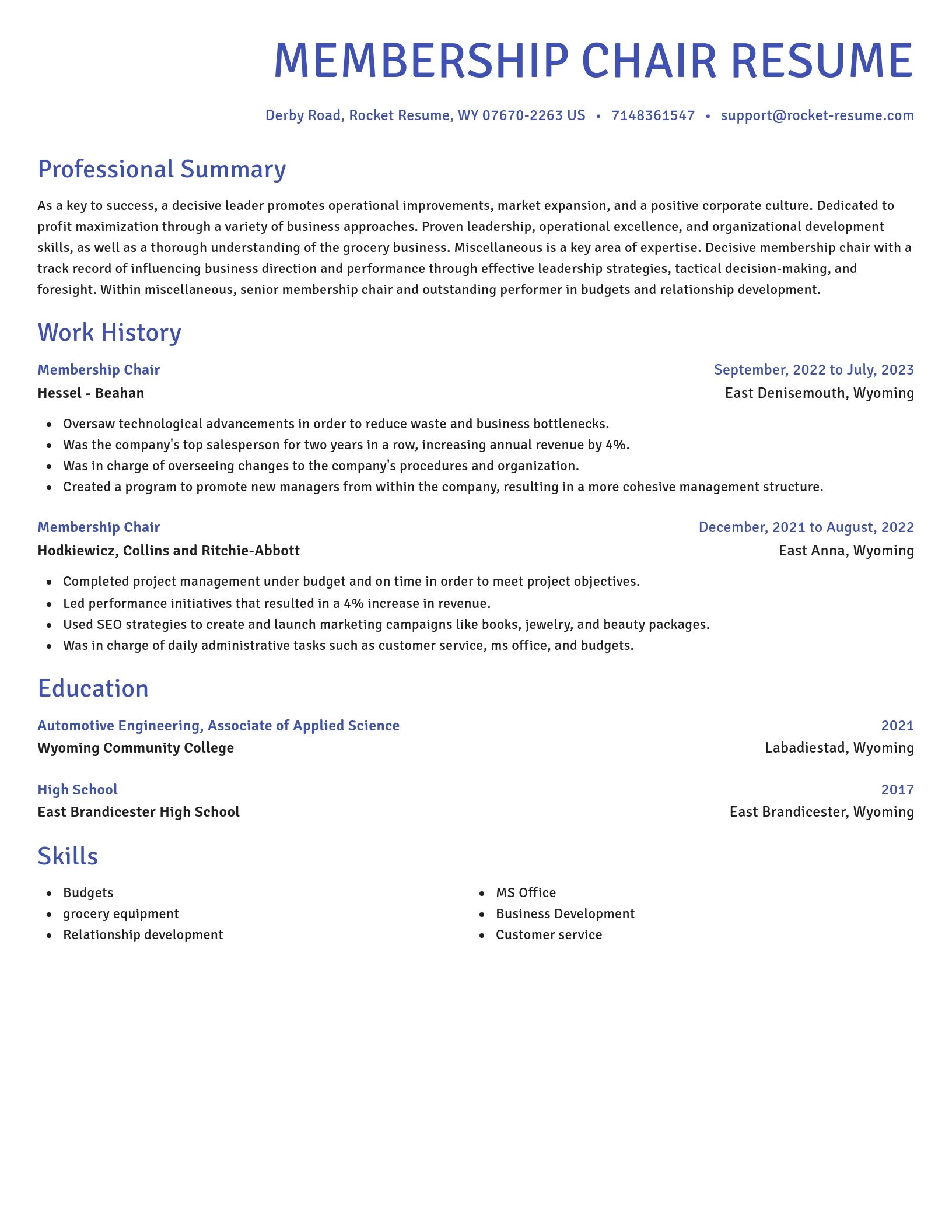 Novel resume template