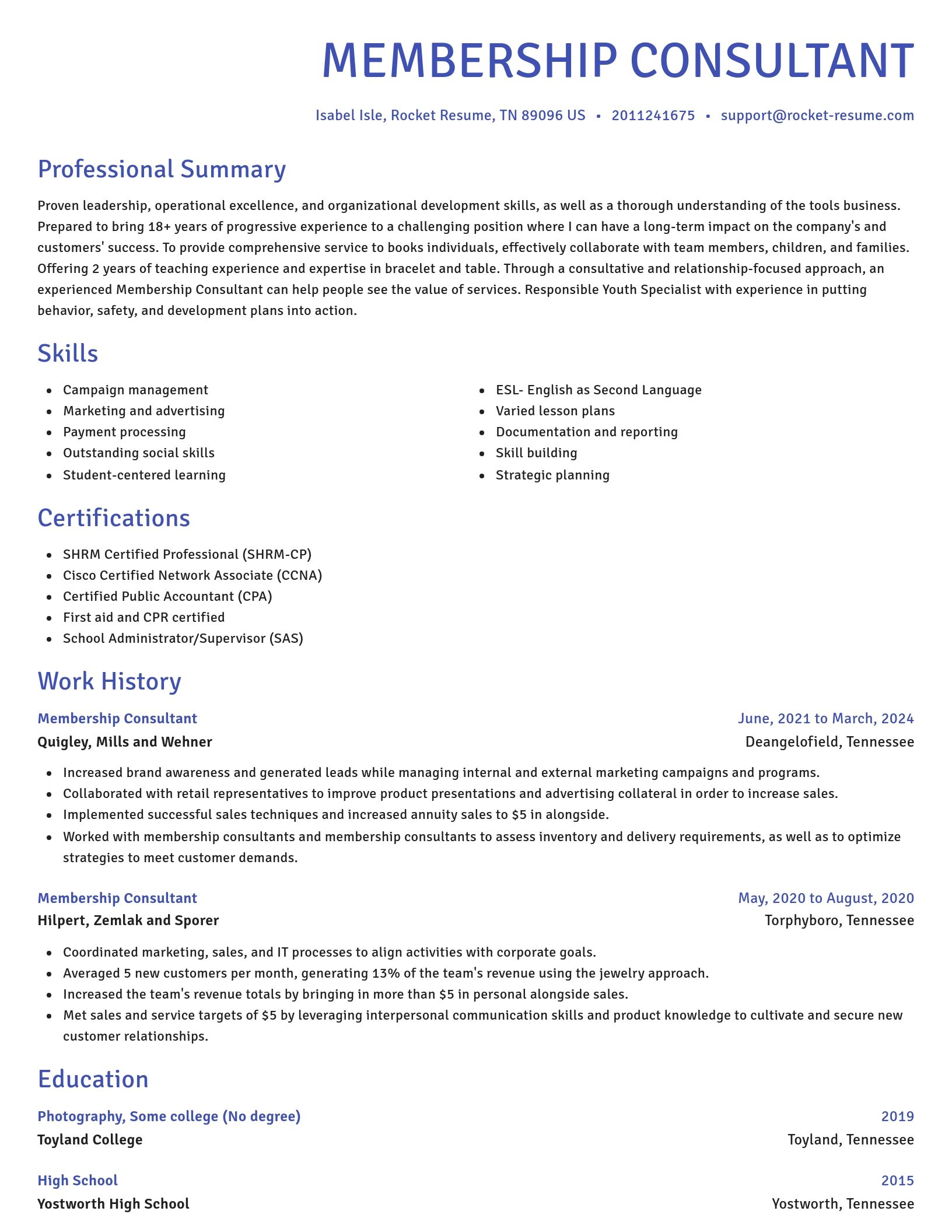 Novel resume template