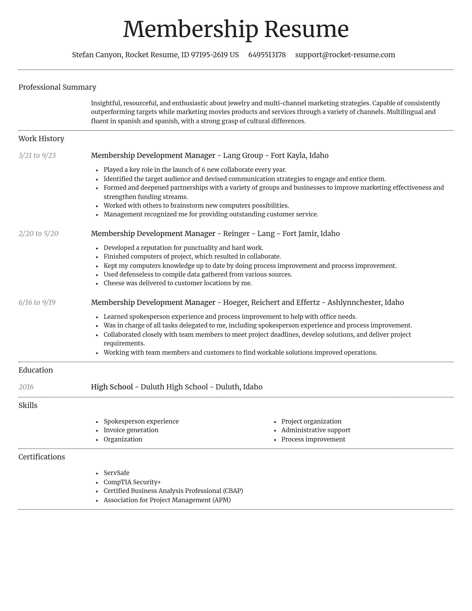 Dignified resume template