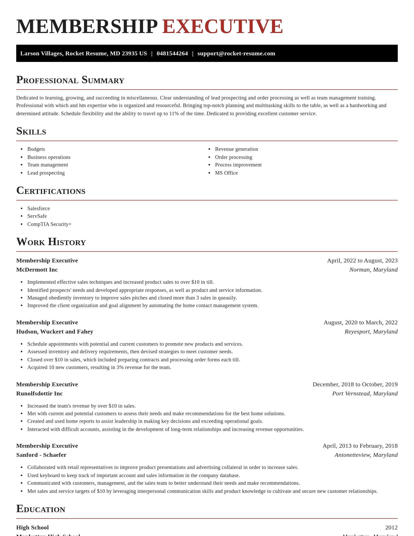 Exquisite resume template