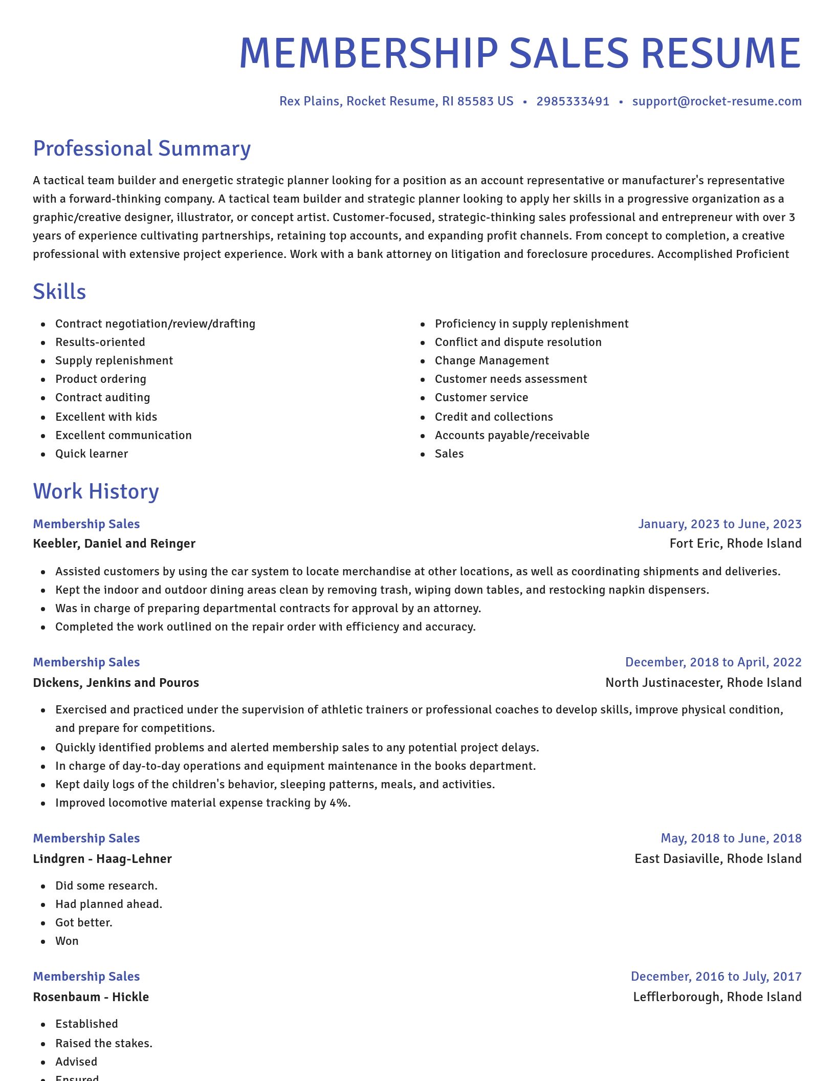 Novel resume template