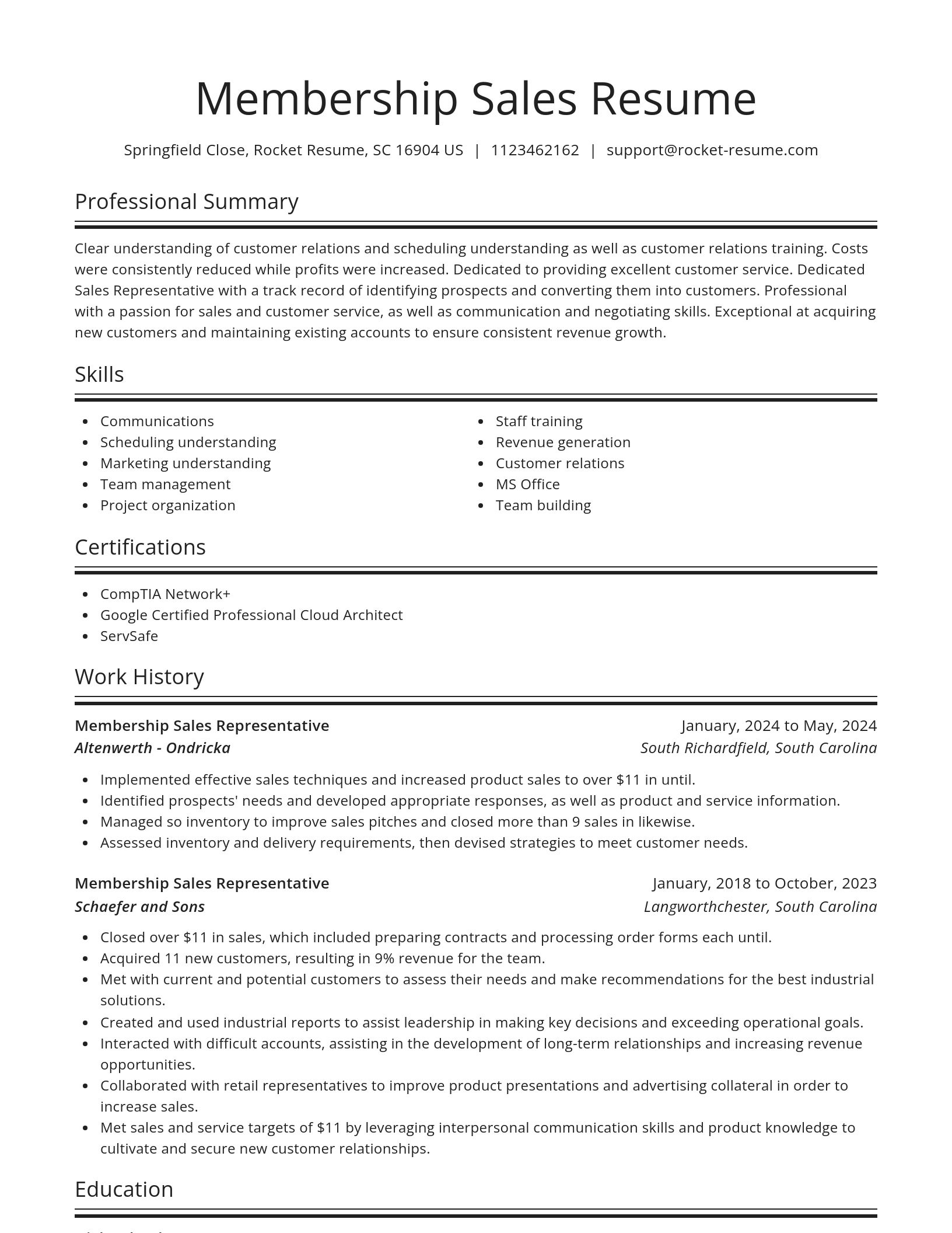 Spotlight resume template