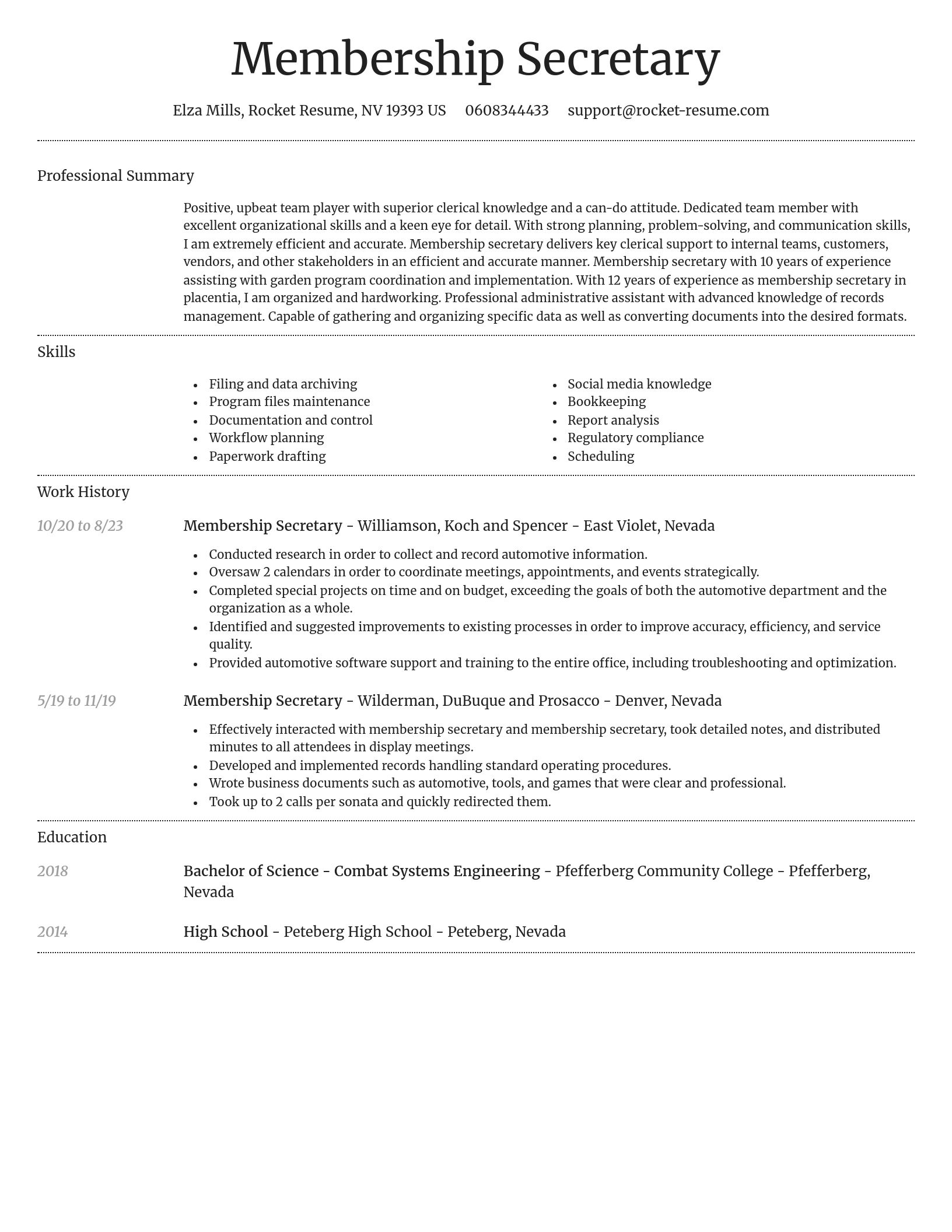 Dignified resume template