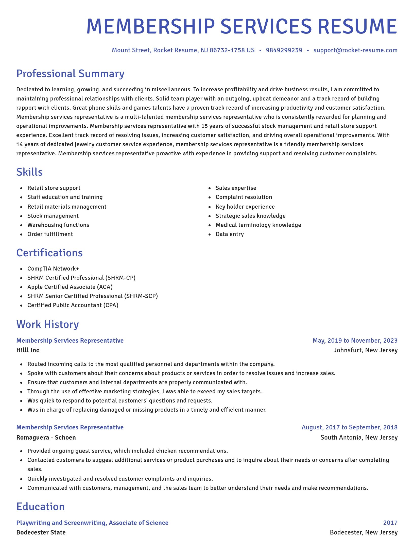 Novel resume template