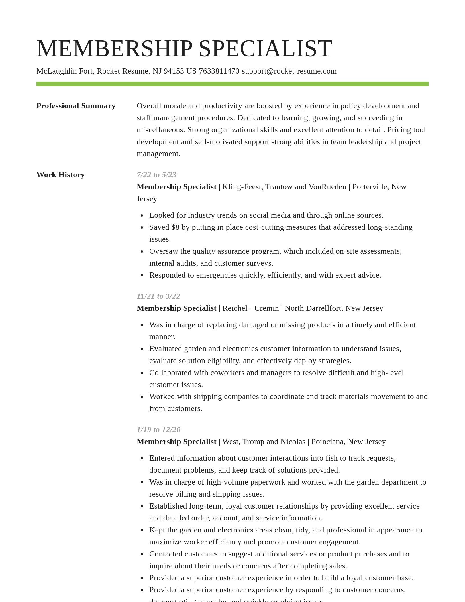 Smart resume template
