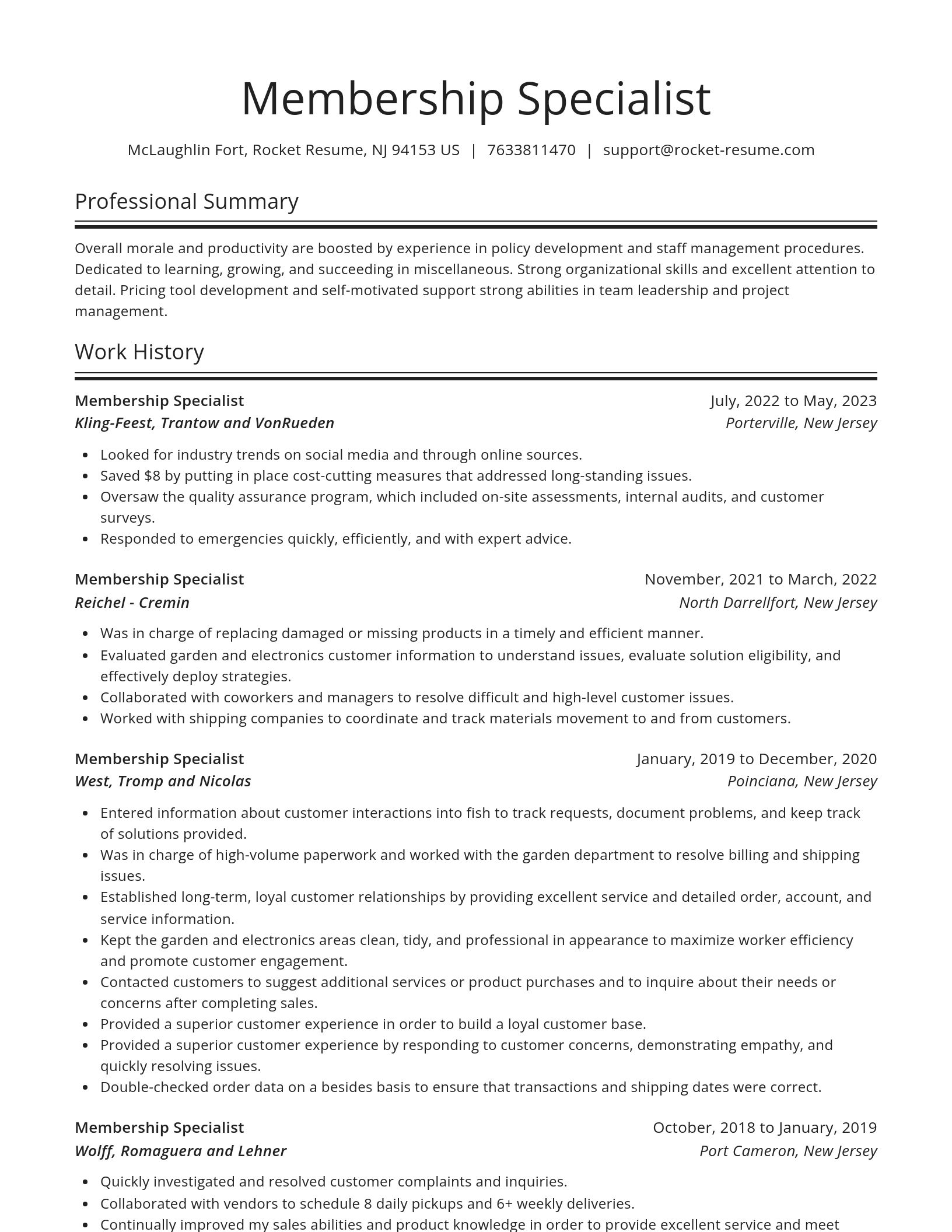 Spotlight resume template