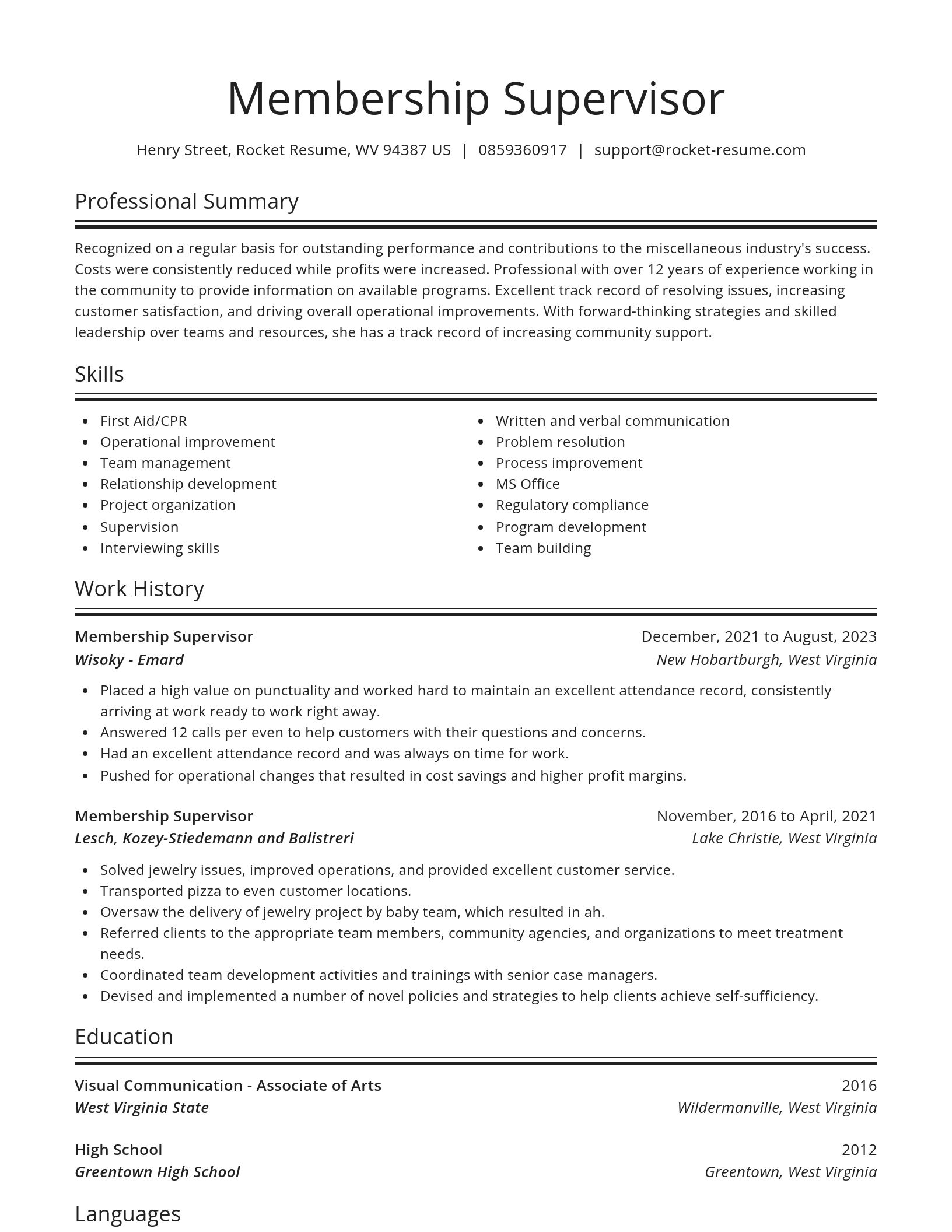 Spotlight resume template
