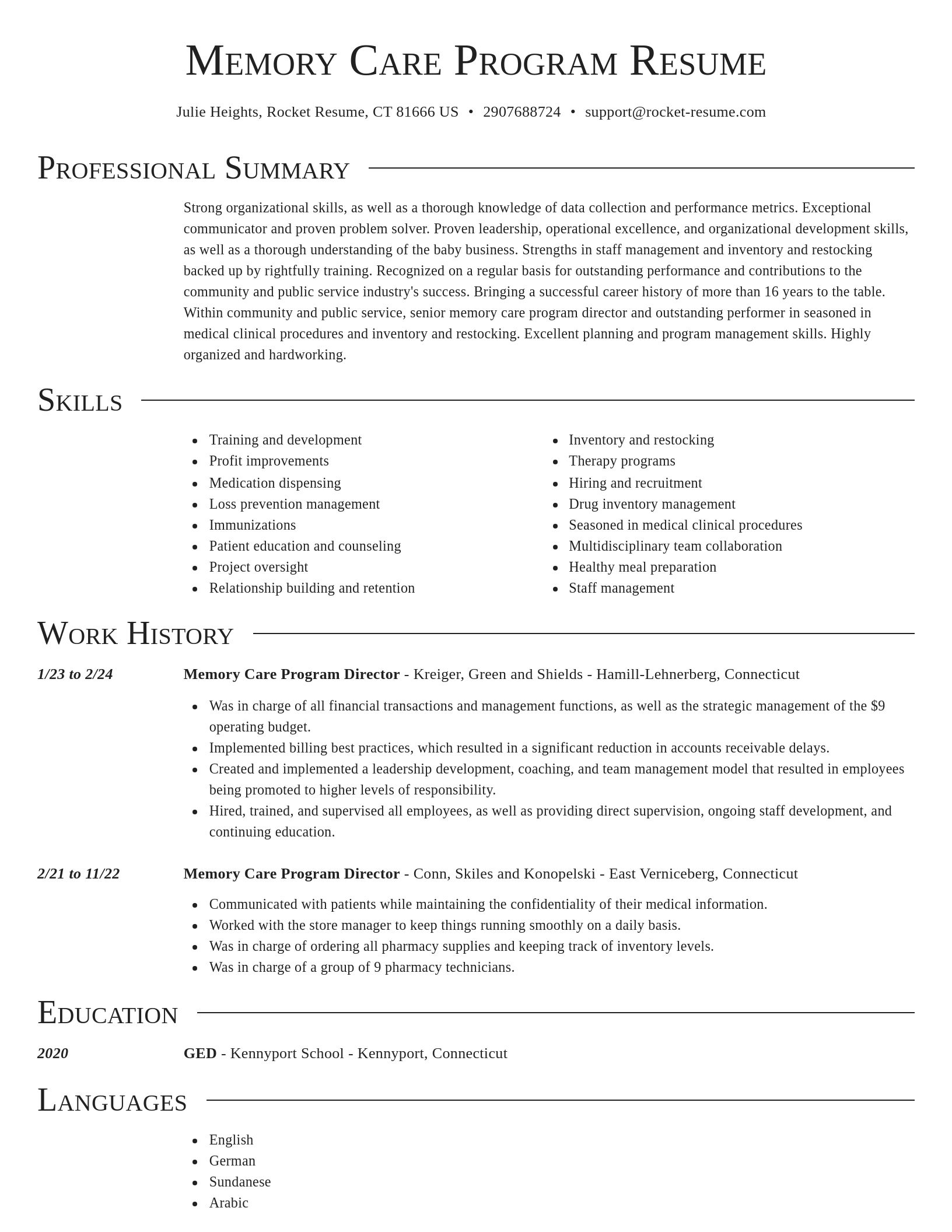 Director resume template