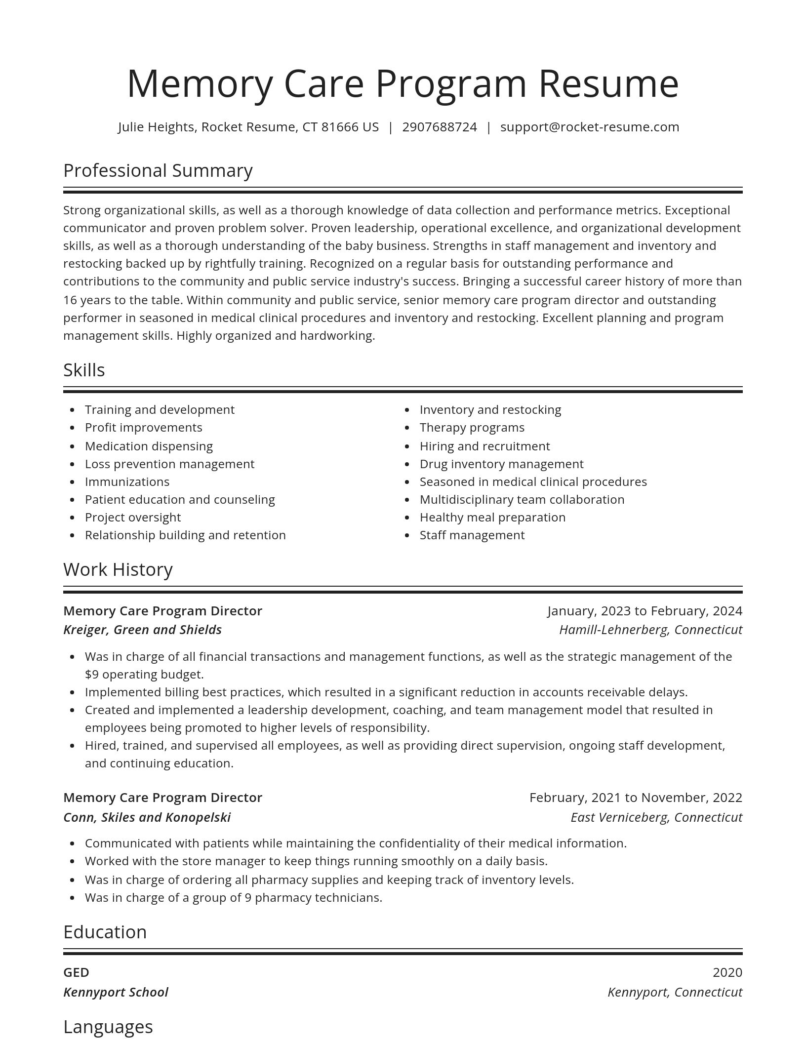 Spotlight resume template