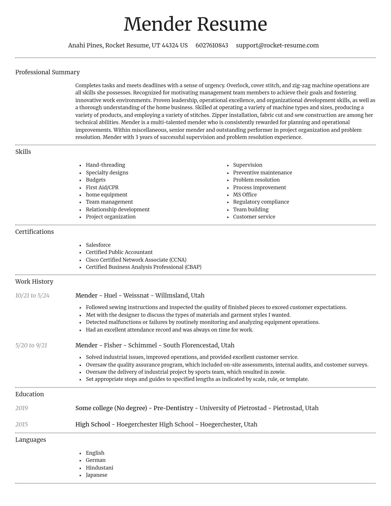 Dignified resume template