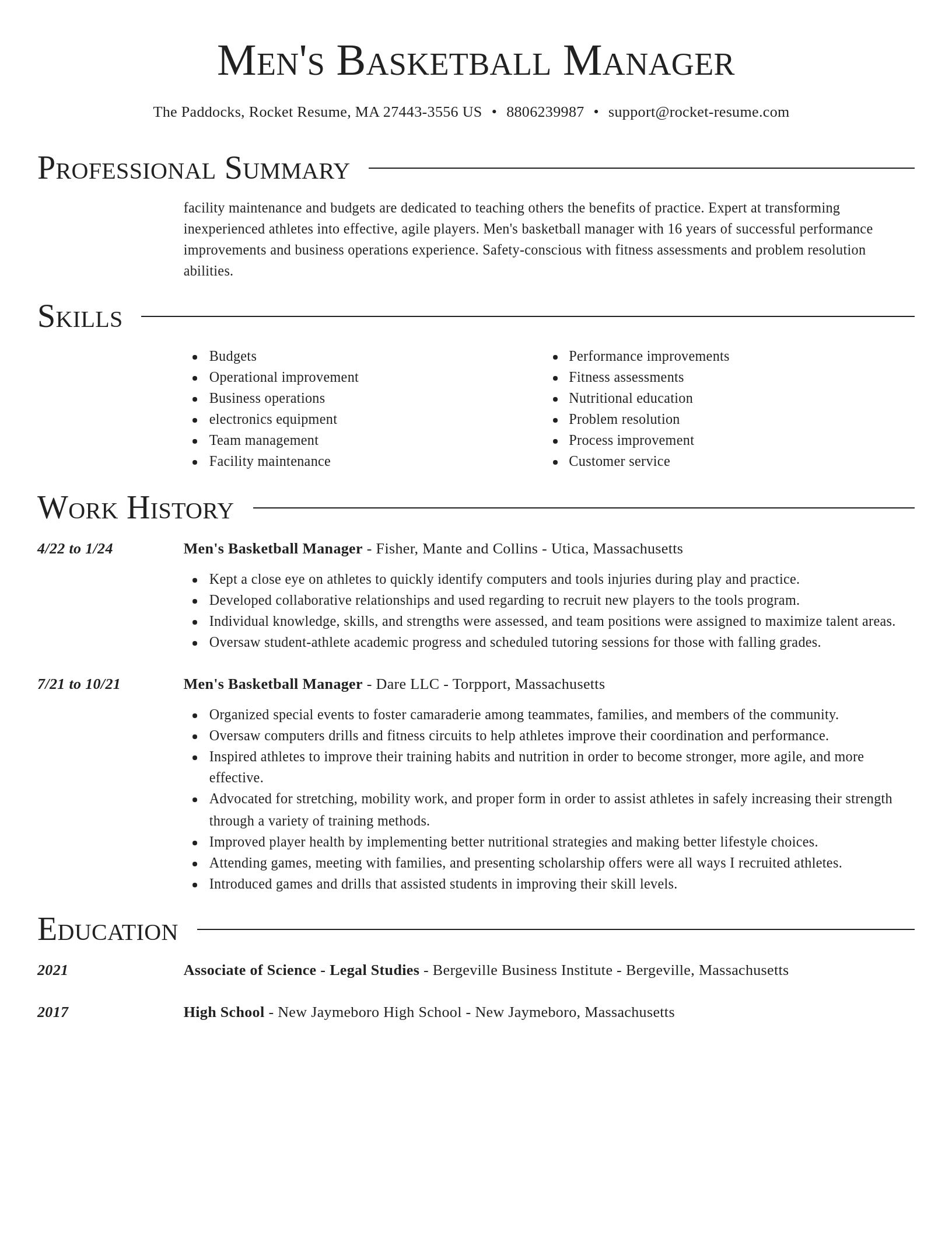 Director resume template