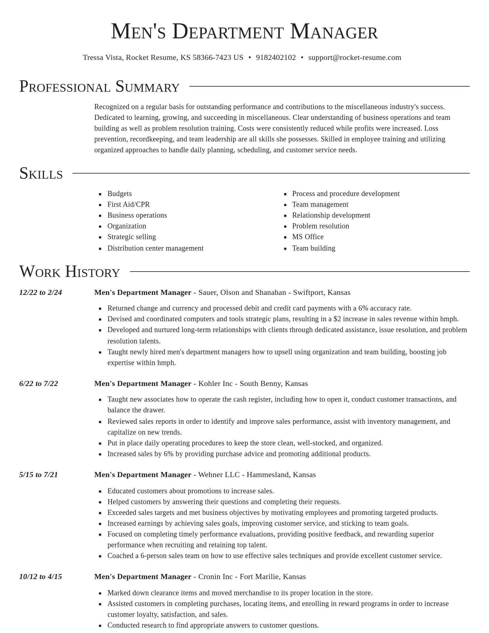 Director resume template