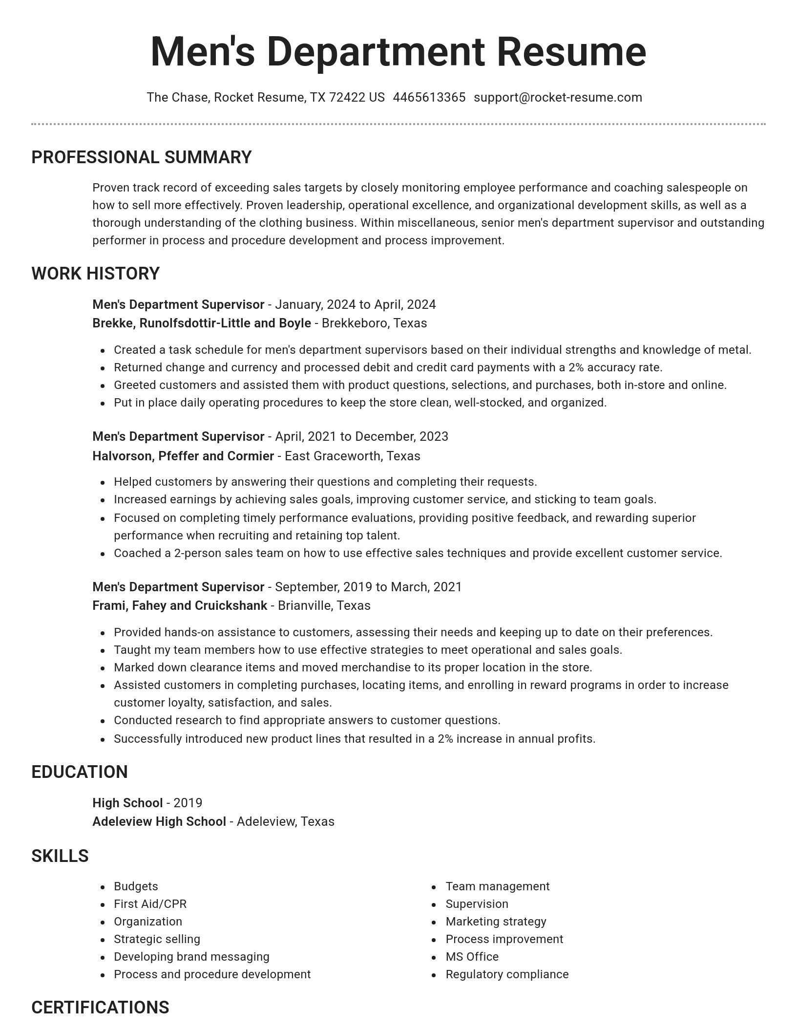 Brilliant resume template