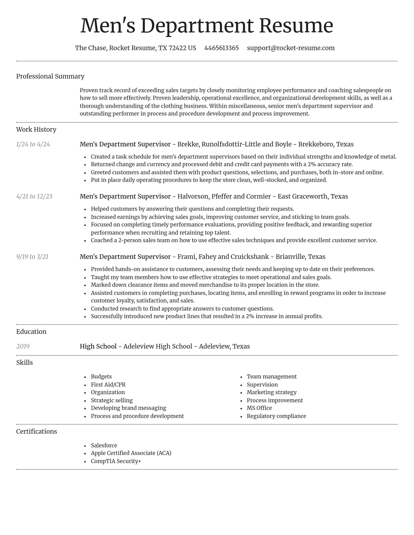 Dignified resume template