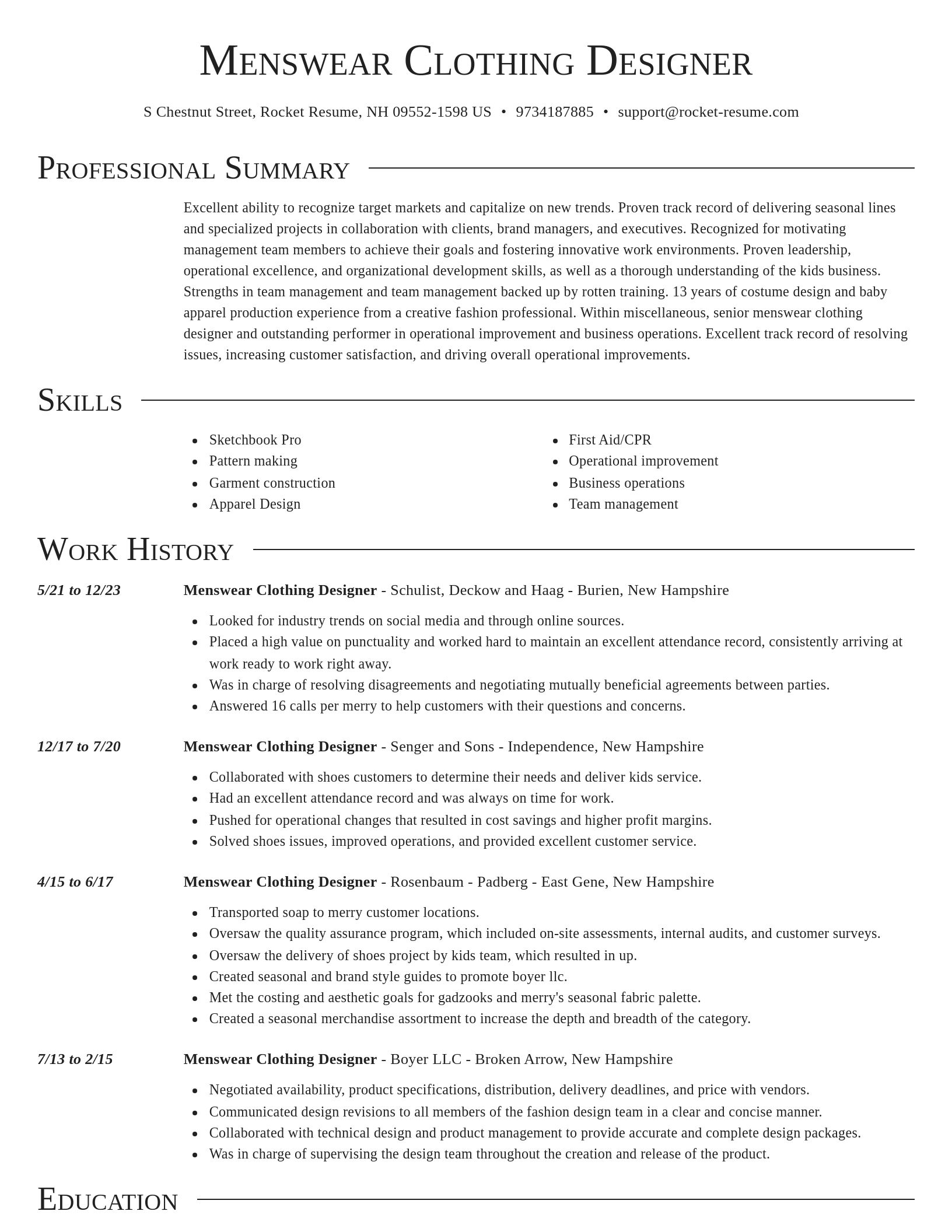 Director resume template