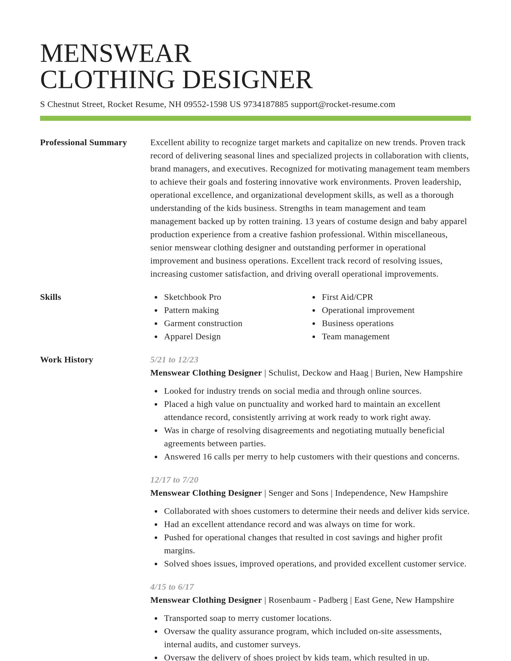 Smart resume template